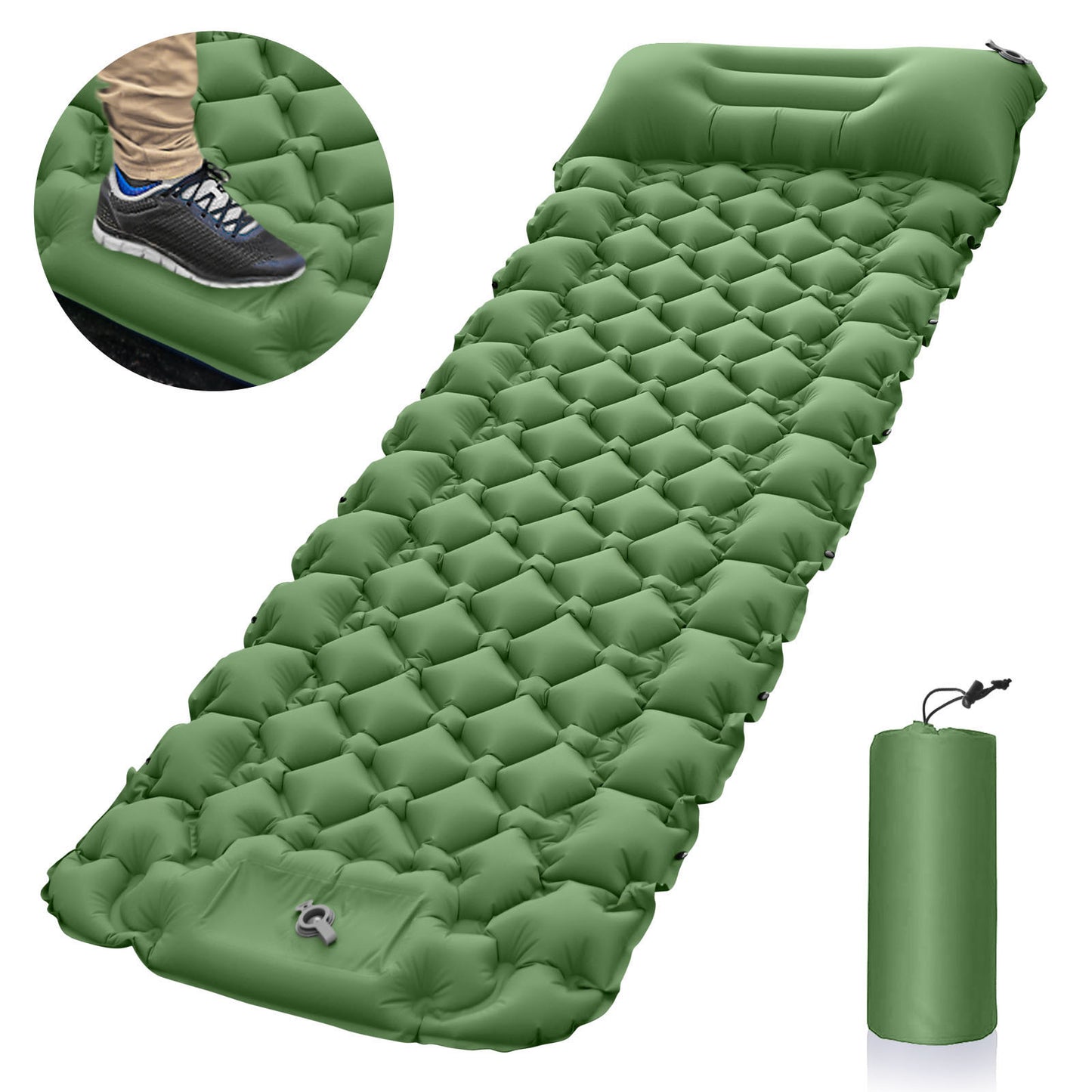 Outdoor Inflatable Mat Lightweight Carrying Camping Footsteps Moisture-proof Inflatable Sleeping Mat
