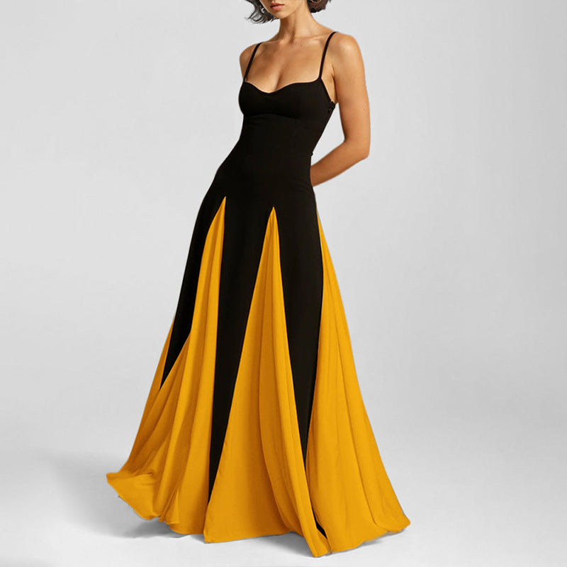 Panelled Tulle A-line Slip Maxi Dress