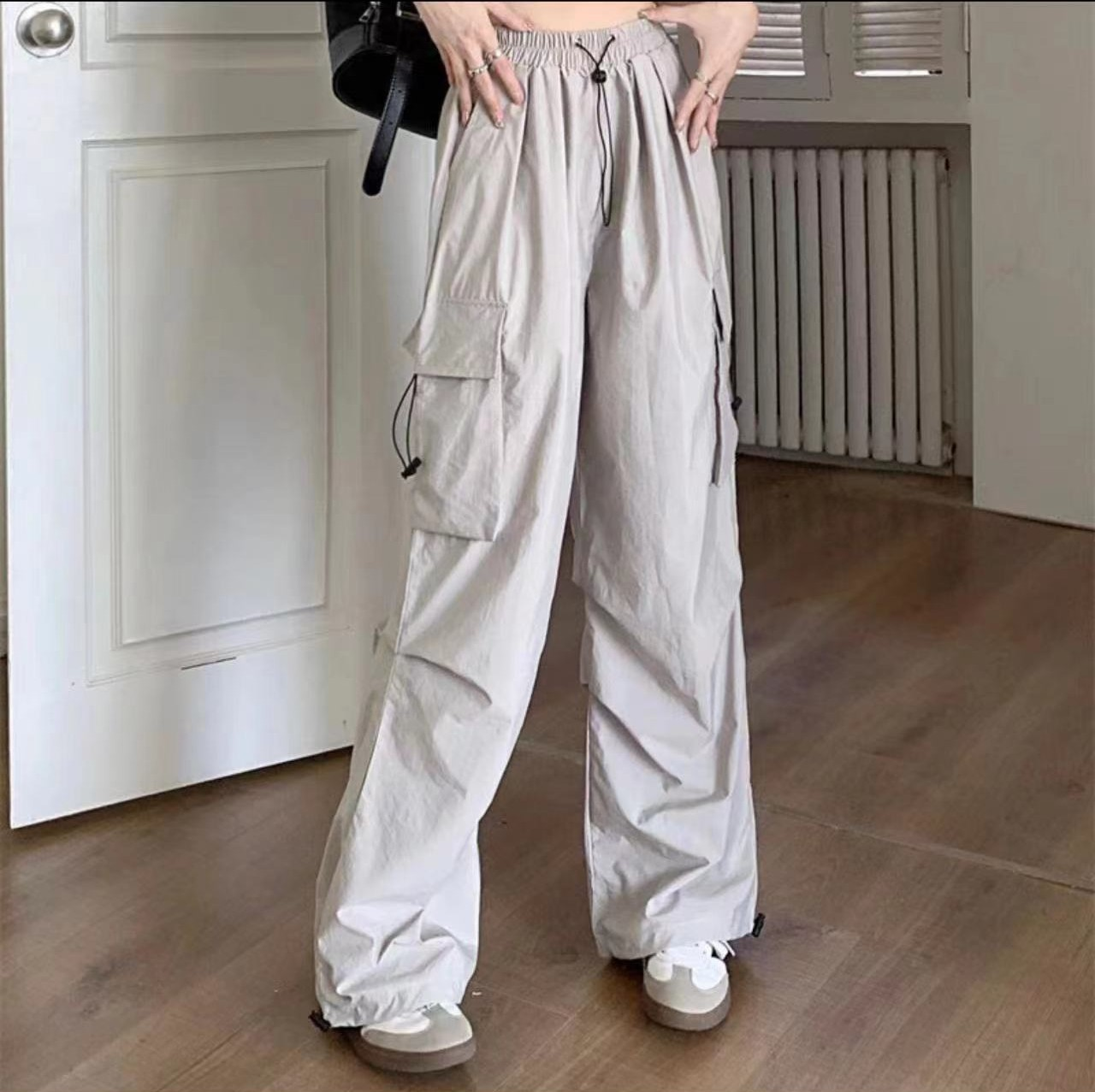 Parachute Pants High Waisted Wide Leg Casual Drawstring Sweatpants