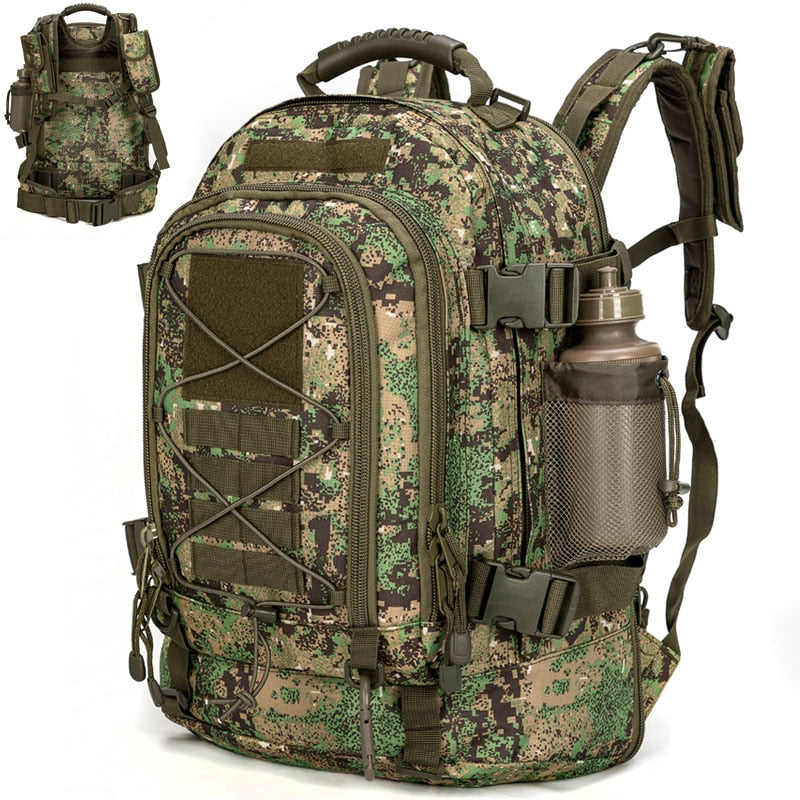 60L Military Tactical Backpack Army Molle Assault Rucksack 3P Outdoor Travel Hiking Rucksacks Camping Hunting Climbing Bags