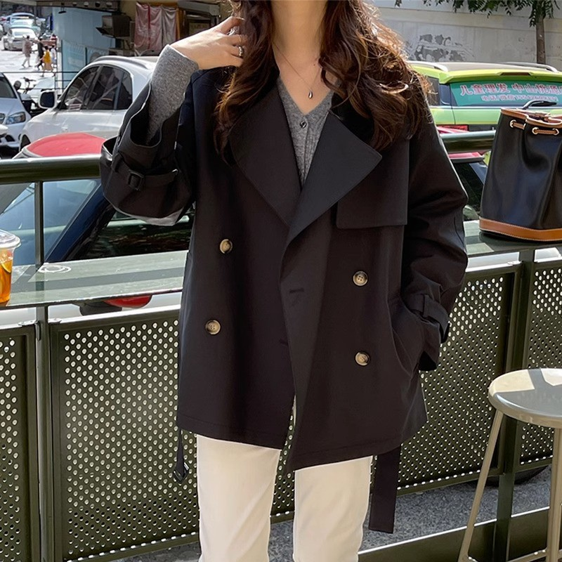 Long-Sleeve Double Breasted Coat
