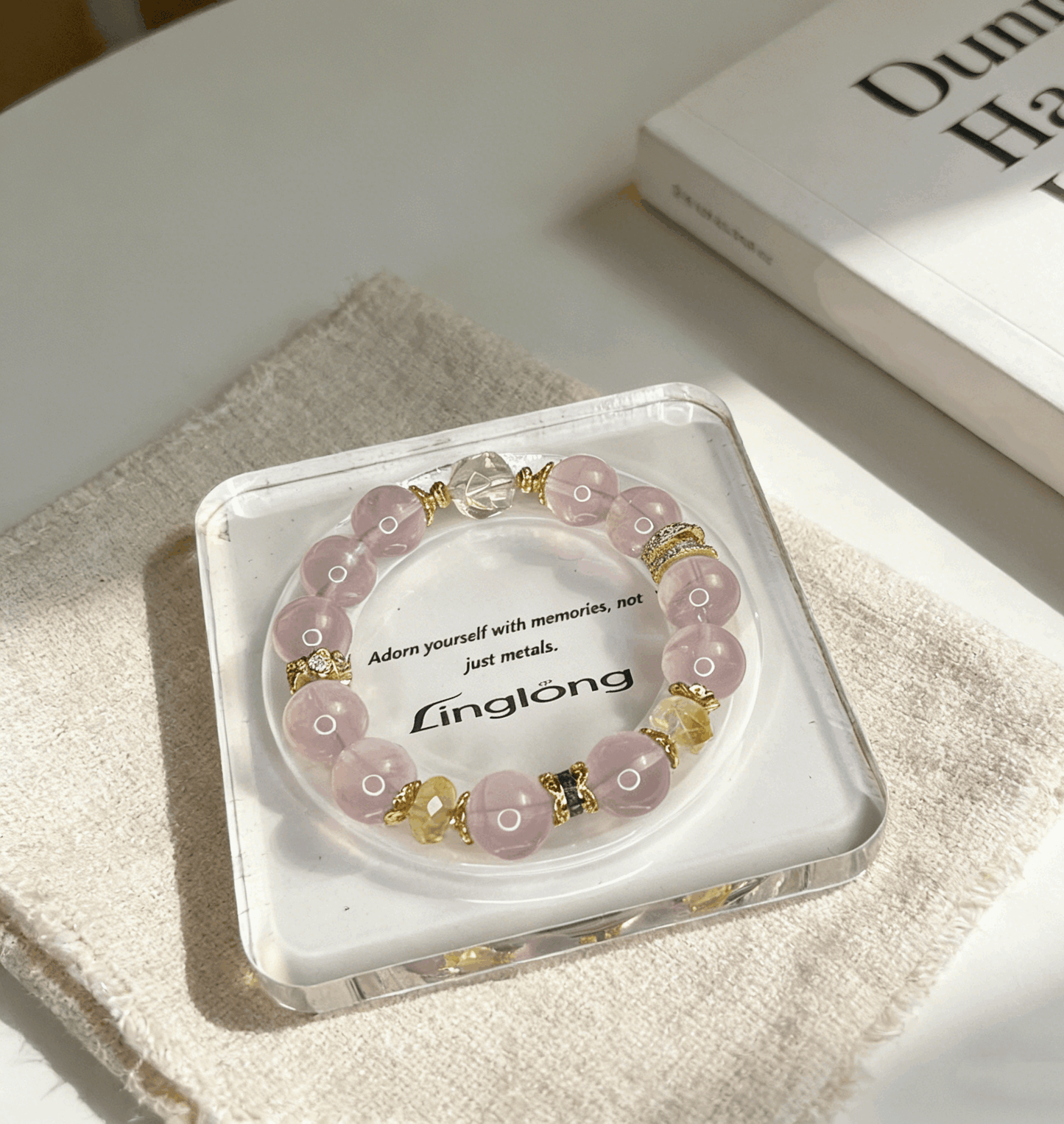 Natural Ice Transparent Star Rose Quartz Bracelet 10+mm | Citrine Healing Crystal Jewelry