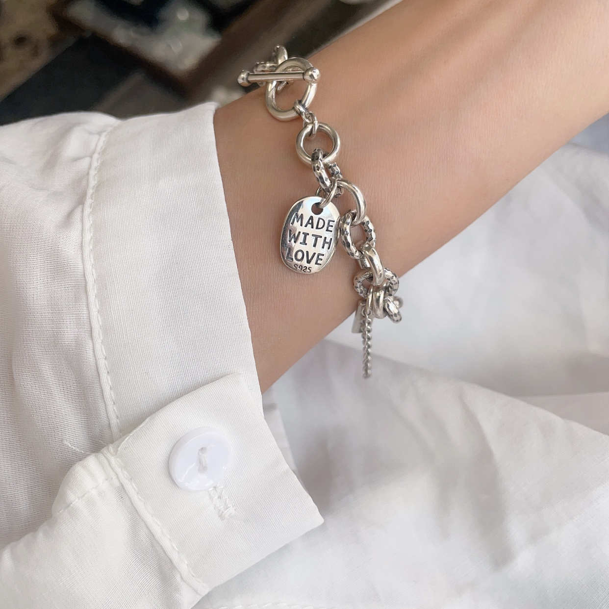 S925 Sterling Silver Fashion Lucky Trendy Bracelet