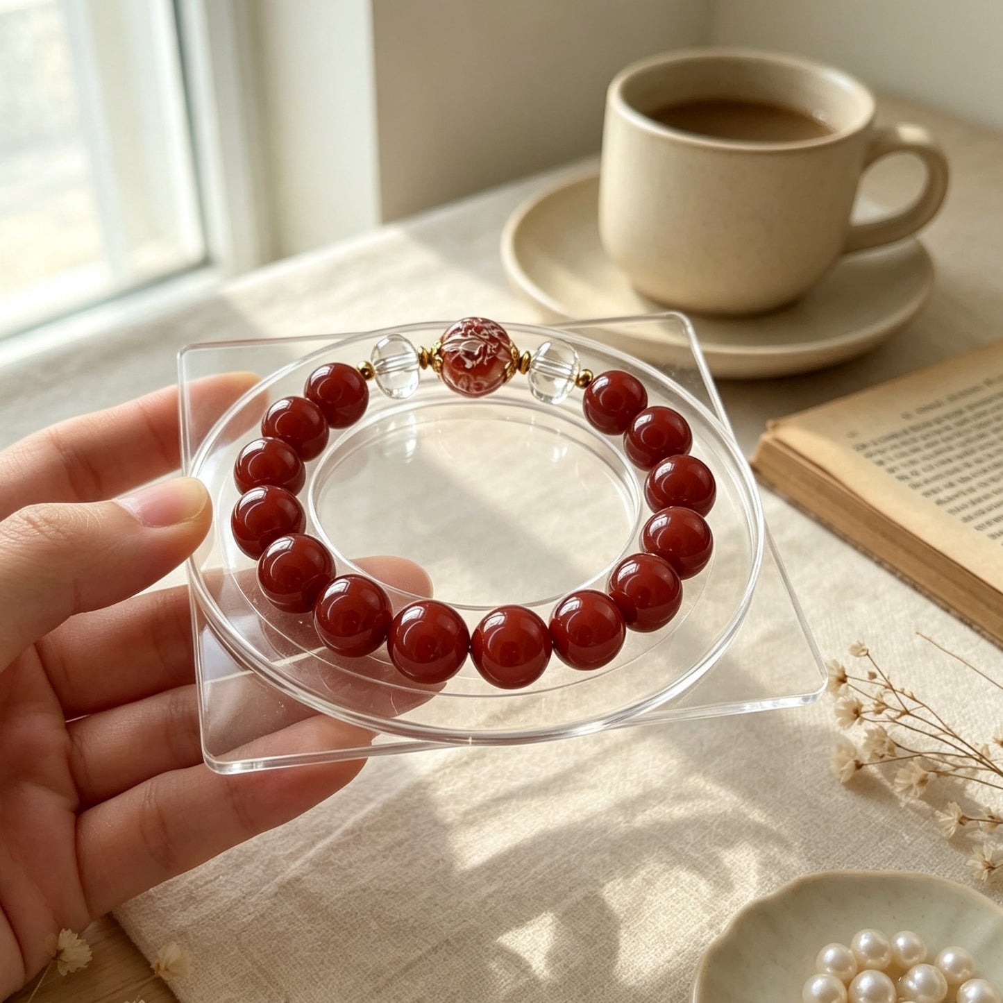 Natural Crystal Multi‑Stone Beaded Bracelet, Handmade Stackable Healing Crystal Bracelet for Women, Ideal Gift for Her Daily Wear