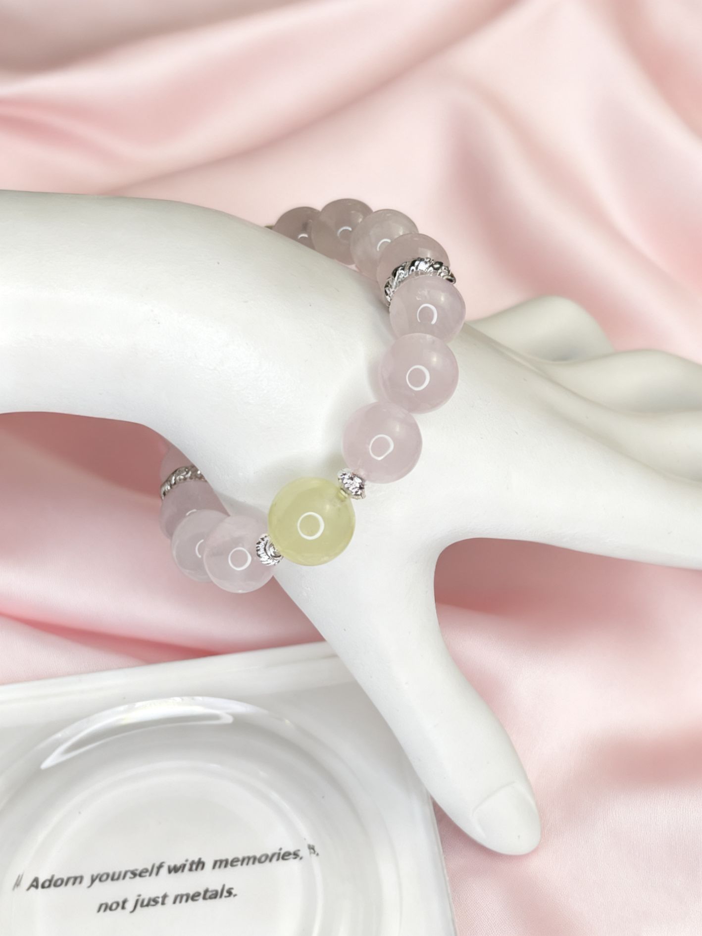 Linglong "Heartfelt Memories" Rose Quartz + Lemon Citrine Energy Bracelet