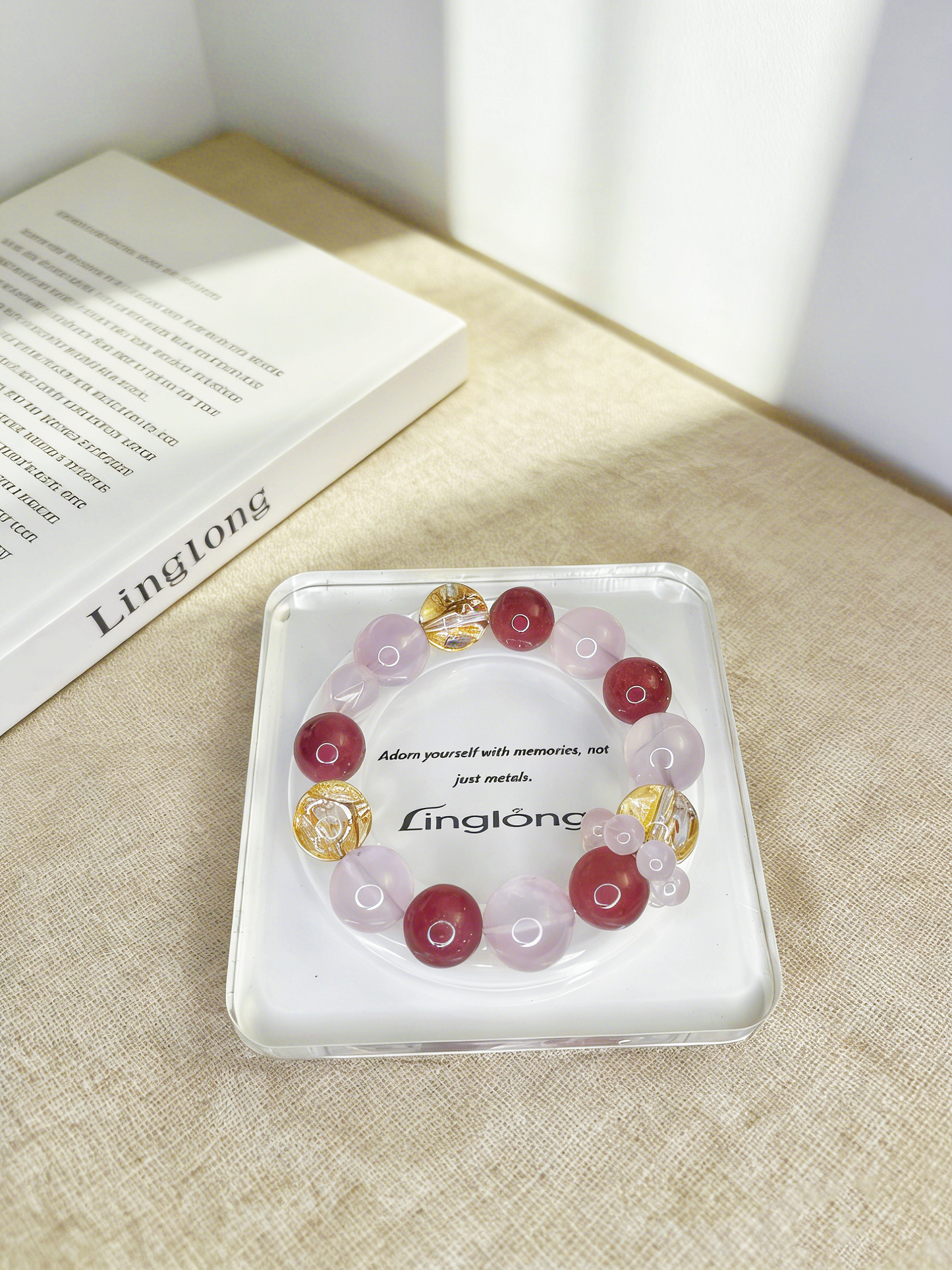 High Transparency Purple Pink Crystal Bracelet 13mm–15mm for Women Positive Energy Gift