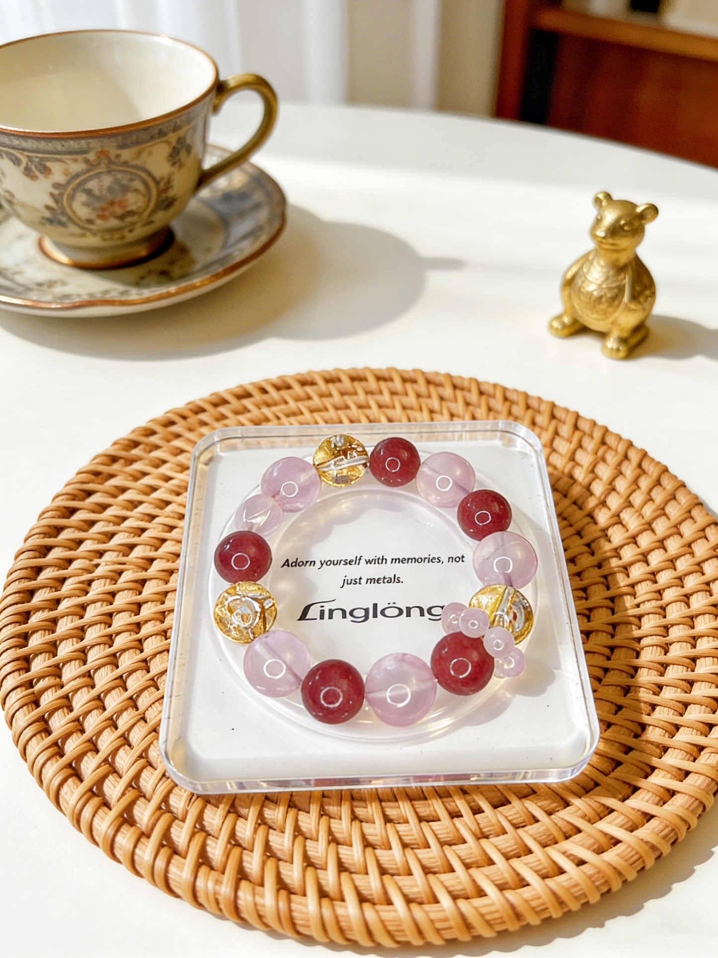 High Transparency Purple Pink Crystal Bracelet 13mm–15mm for Women Positive Energy Gift