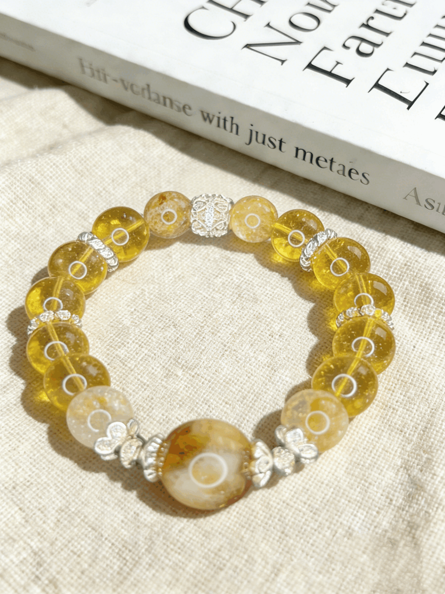 Lucky Abundance Yellow Crystal Bracelet | Natural Citrine & Golden Phantom Quartz