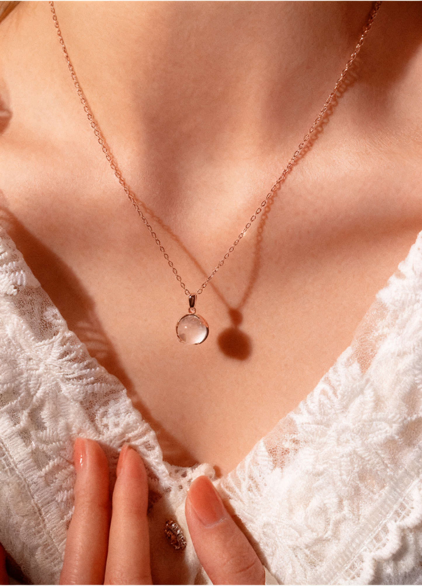 Rose Quartz Clover Necklace | Valentine’s Limited Edition Healing S925 Silver Clavicle Chain