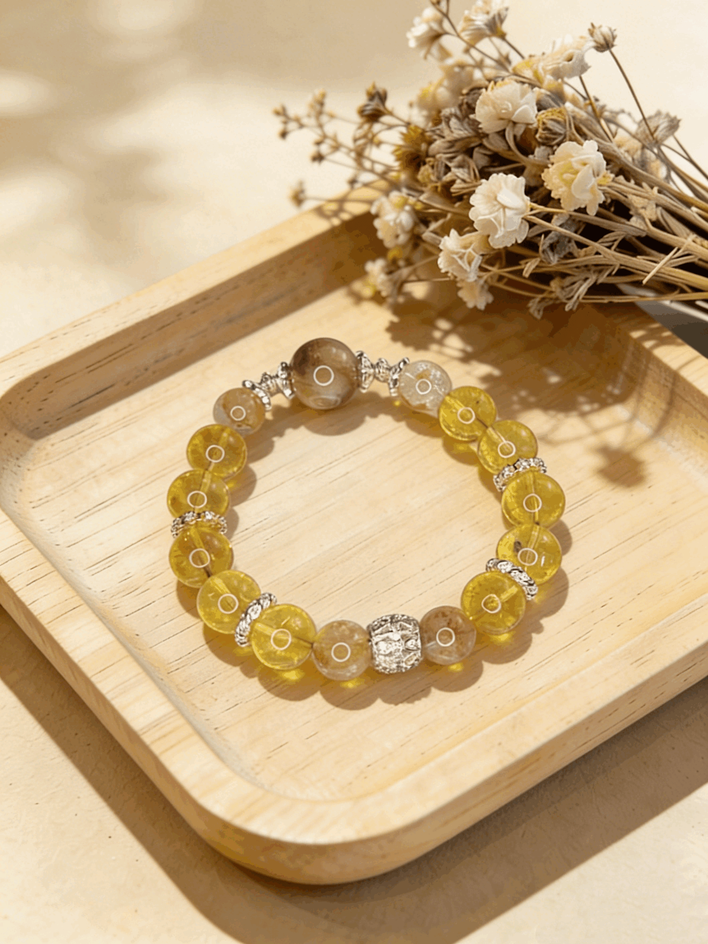 Lucky Abundance Yellow Crystal Bracelet | Natural Citrine & Golden Phantom Quartz
