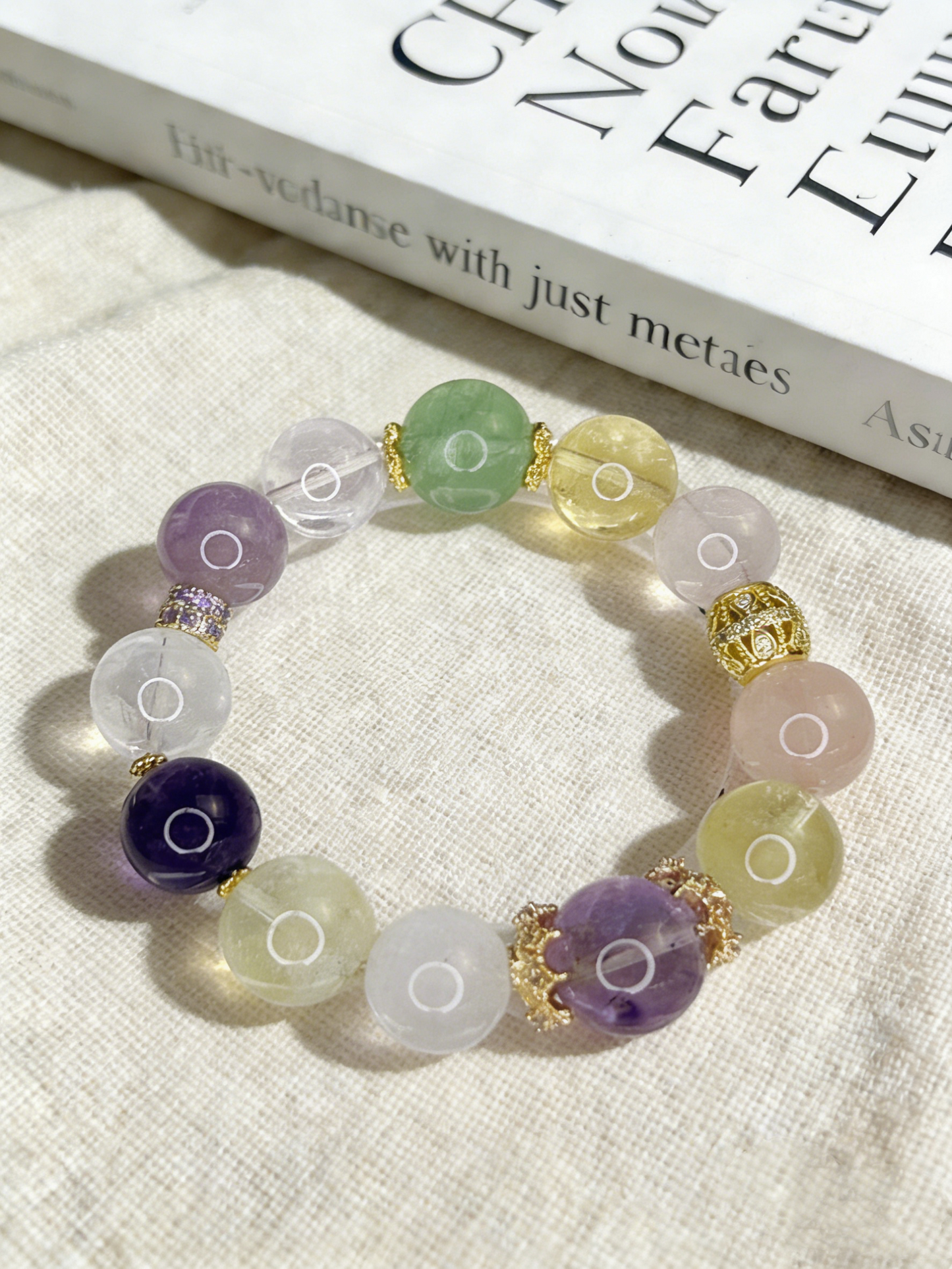 Natural Fluorite Multi Crystal Healing Bracelet 13-15mm Large Beads