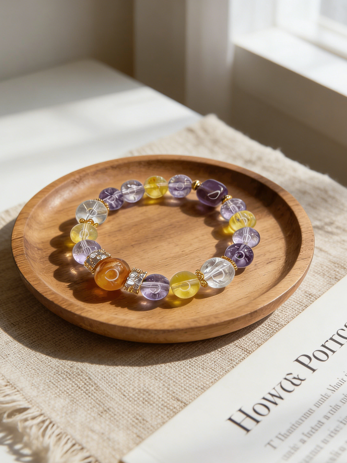 Handmade Natural Color Phantom Crystal Bracelet | Chakra Energy Resonance &  Abundance Magnetic Field Jewelry 10–12mm