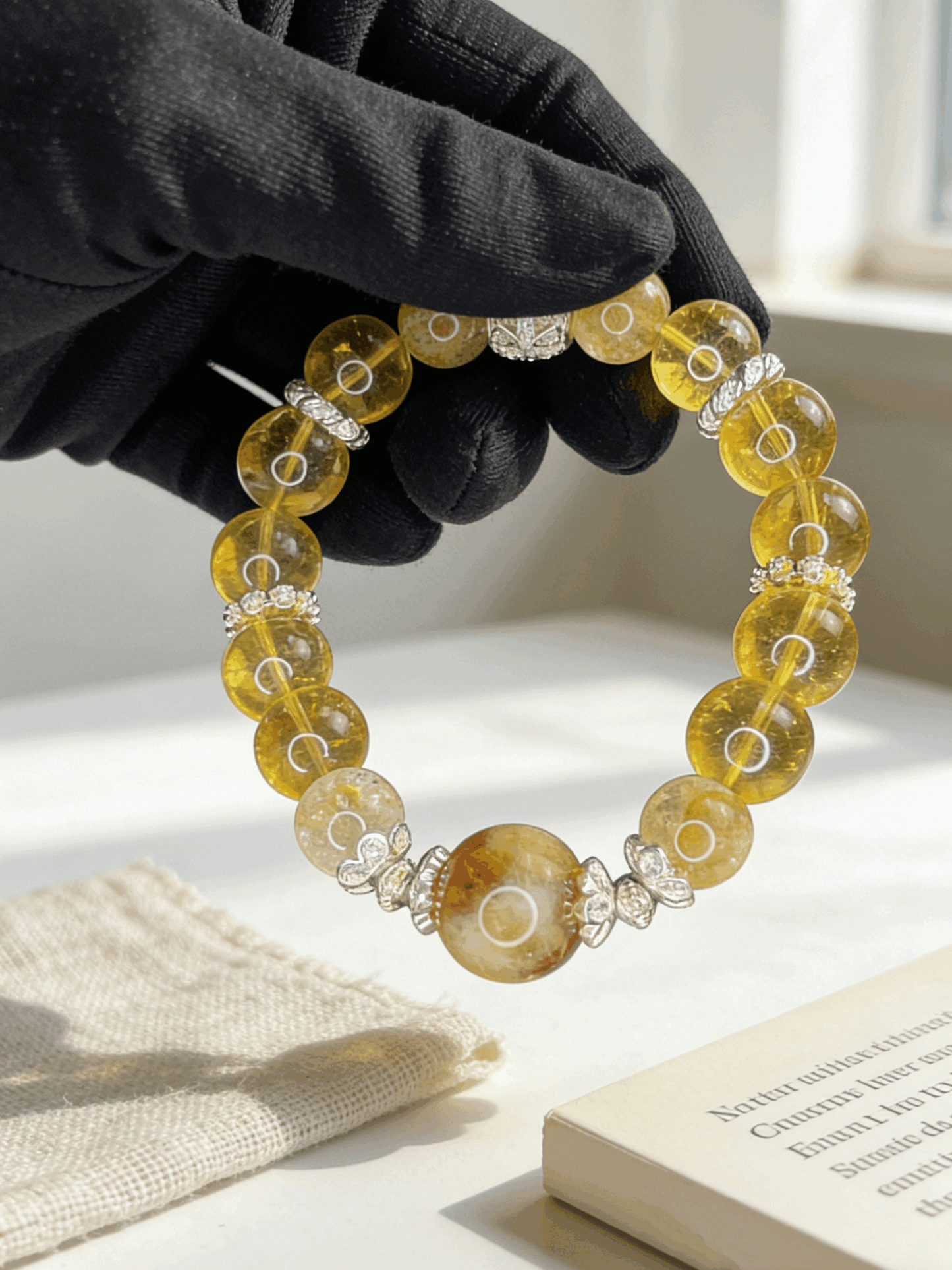 Lucky Abundance Yellow Crystal Bracelet | Natural Citrine & Golden Phantom Quartz