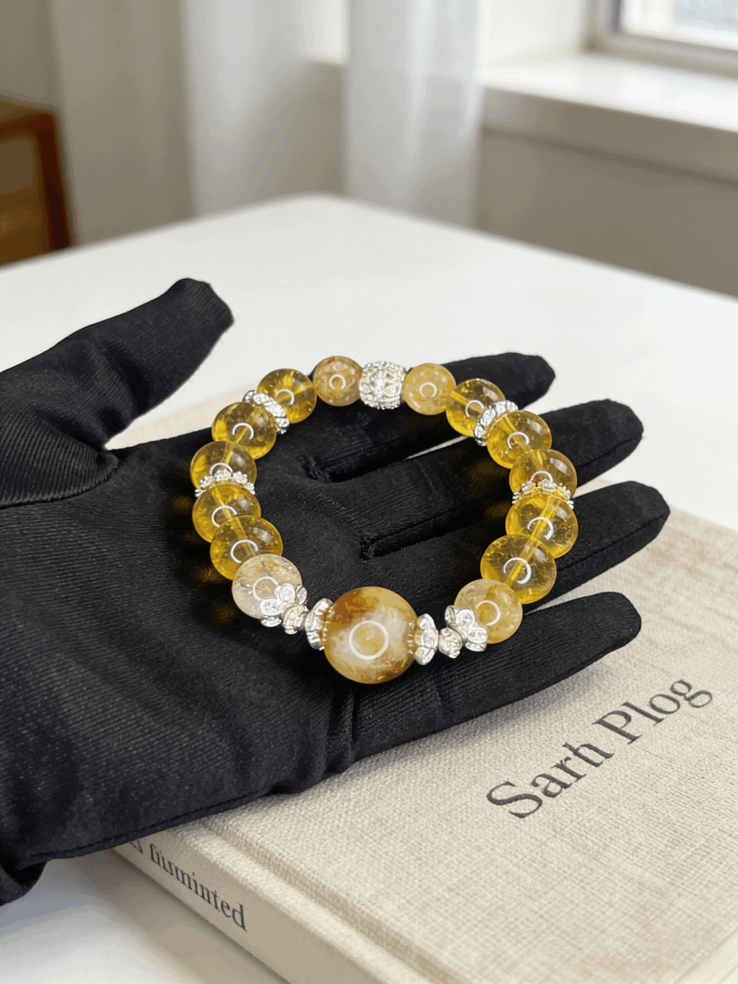 Lucky Abundance Yellow Crystal Bracelet | Natural Citrine & Golden Phantom Quartz