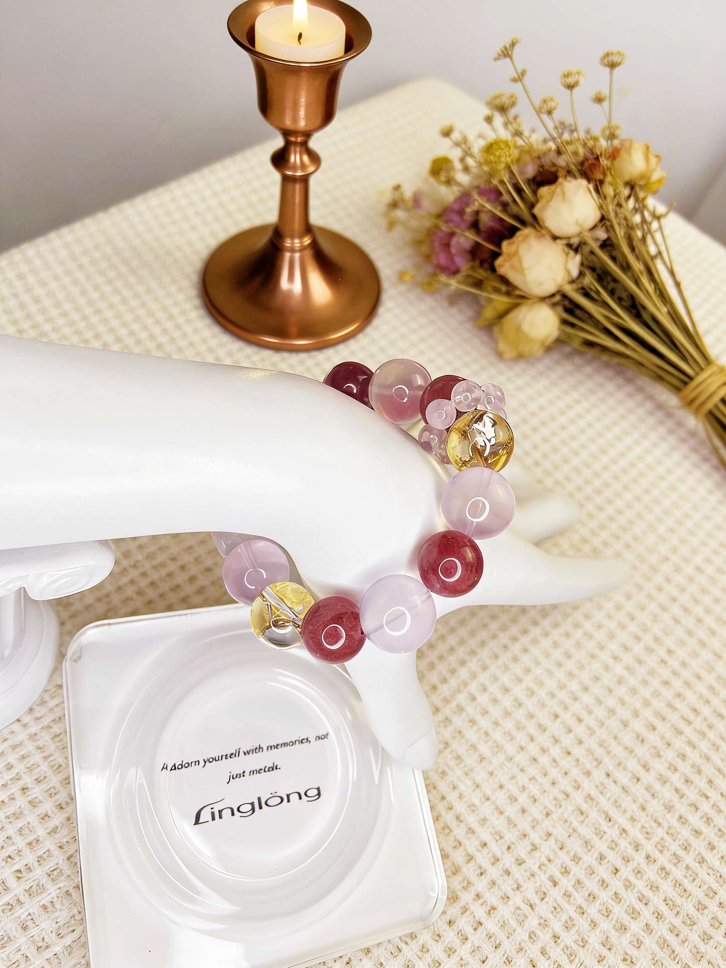 High Transparency Purple Pink Crystal Bracelet 13mm–15mm for Women Positive Energy Gift