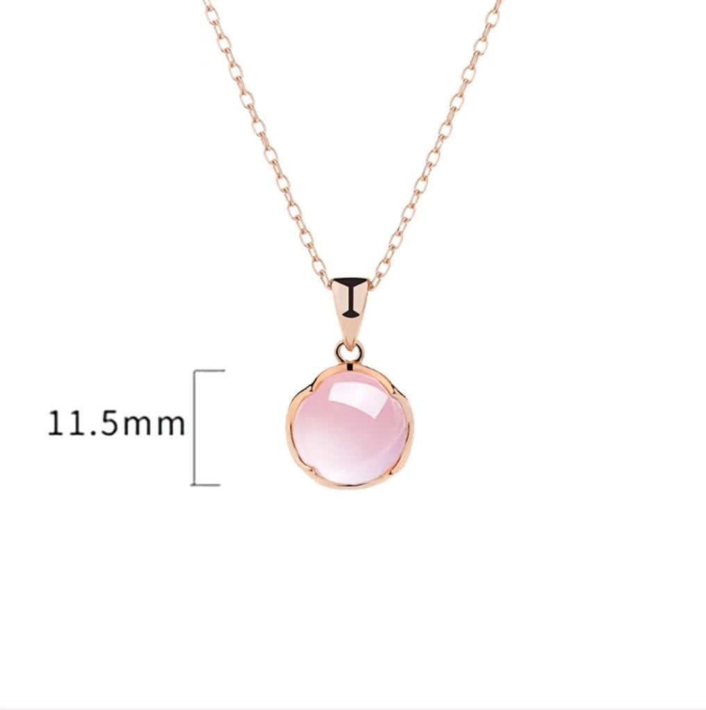 Rose Quartz Clover Necklace | Valentine’s Limited Edition Healing S925 Silver Clavicle Chain