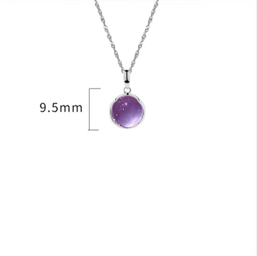 Dreamy Amethyst "Success Luck" Necklace | 925 Silver Wave Chain · Valentine's Day Heartthrob Gift