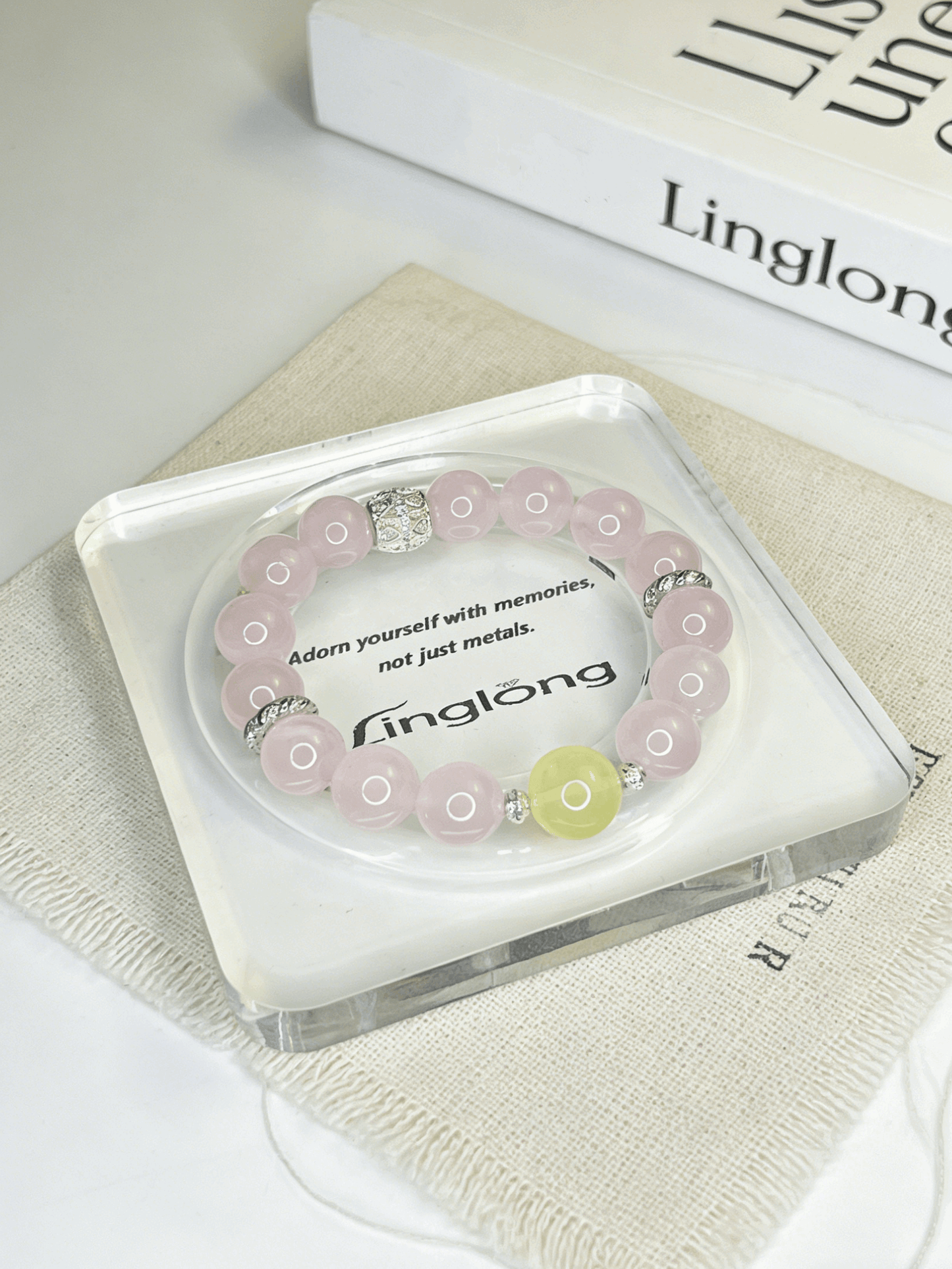 Linglong "Heartfelt Memories" Rose Quartz + Lemon Citrine Energy Bracelet