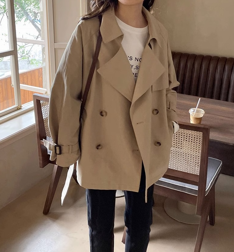 Long-Sleeve Double Breasted Coat