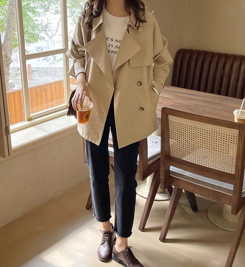 Long-Sleeve Double Breasted Coat