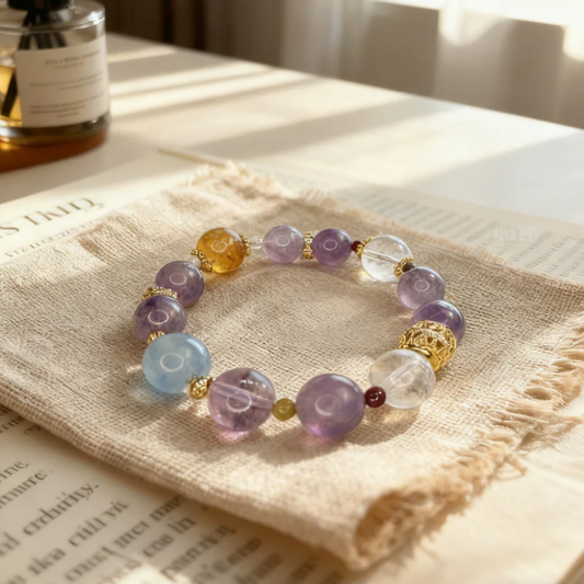 Premium Multi-Treasure Crystal Bracelet-Handmade Golden Citrine Beaded Bracelet | Confidence, Emotional Balance & Abundant Wealth
