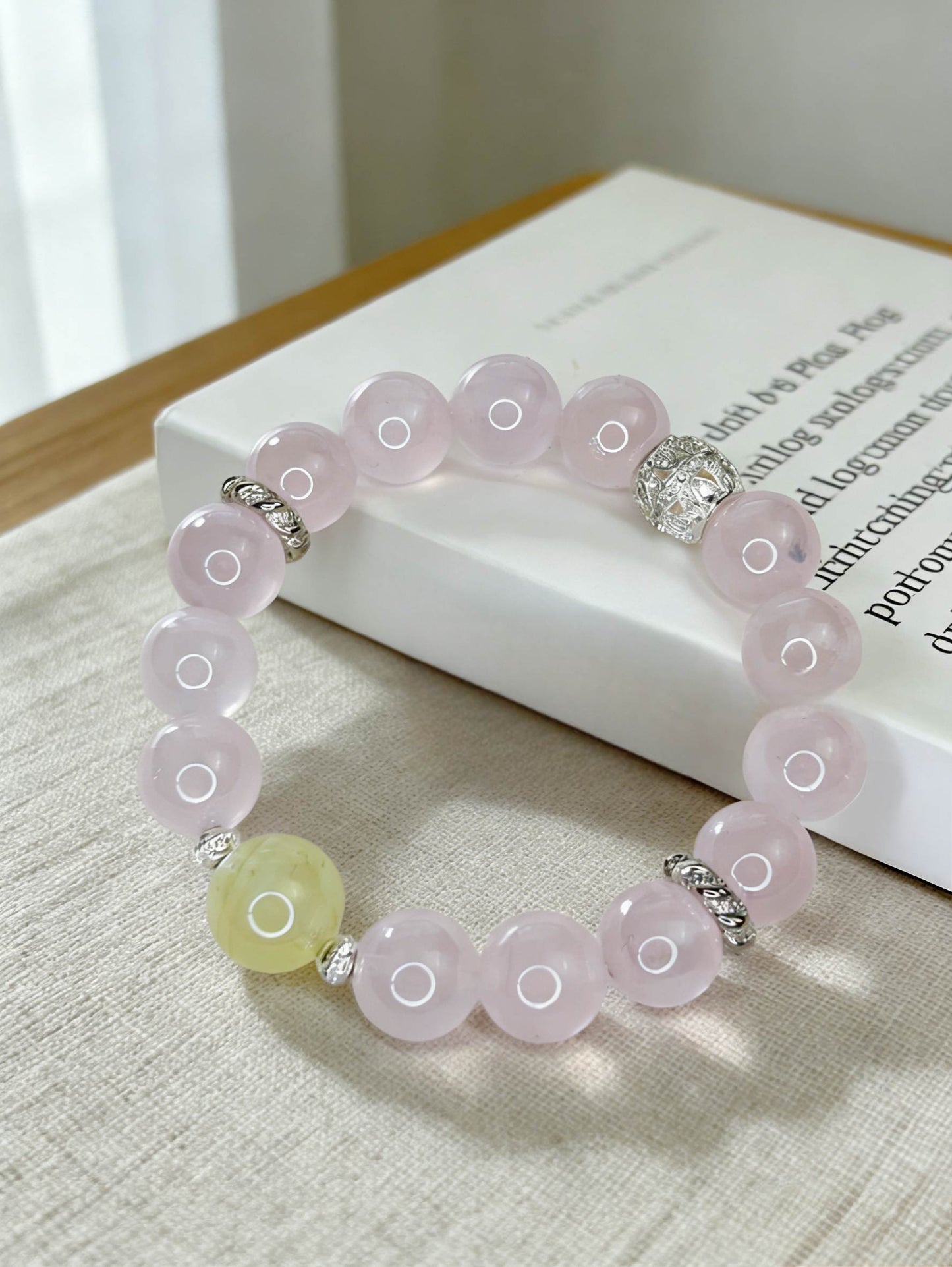 Linglong "Heartfelt Memories" Rose Quartz + Lemon Citrine Energy Bracelet