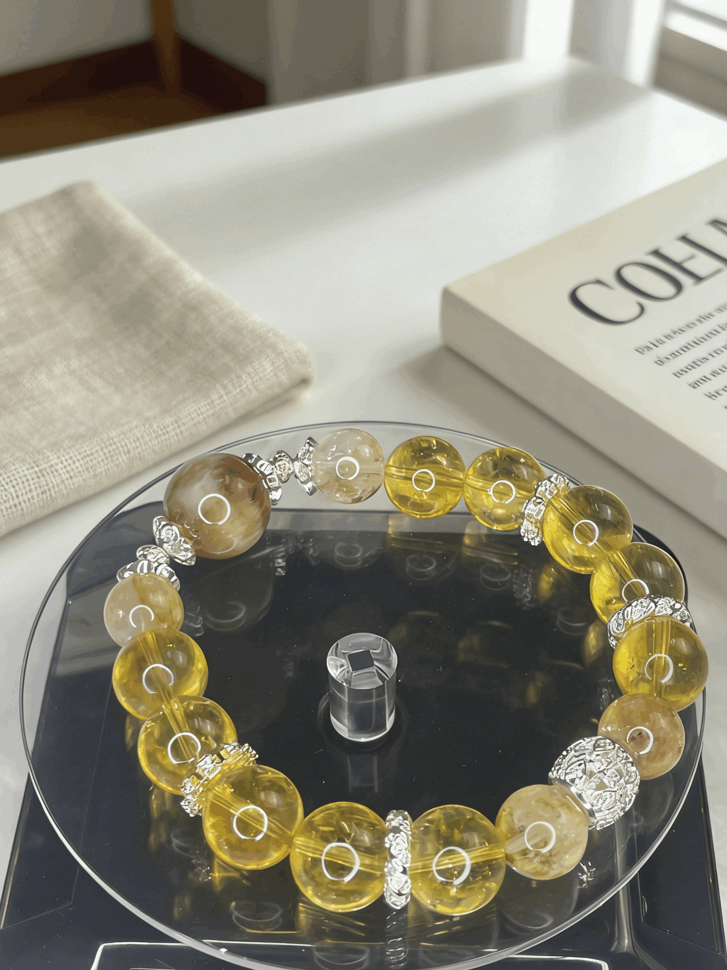 Lucky Abundance Yellow Crystal Bracelet | Natural Citrine & Golden Phantom Quartz