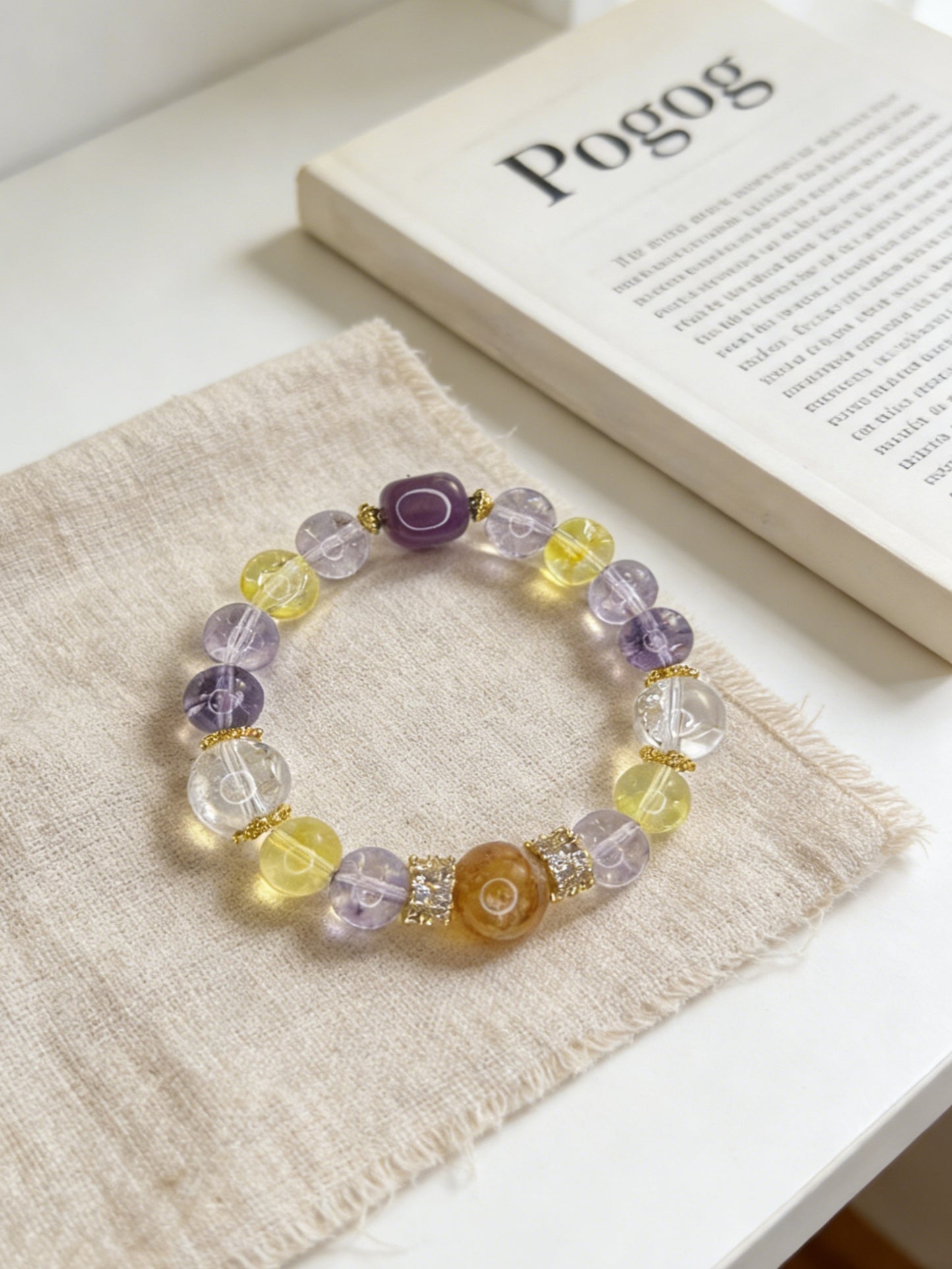 Handmade Natural Color Phantom Crystal Bracelet | Chakra Energy Resonance &  Abundance Magnetic Field Jewelry 10–12mm