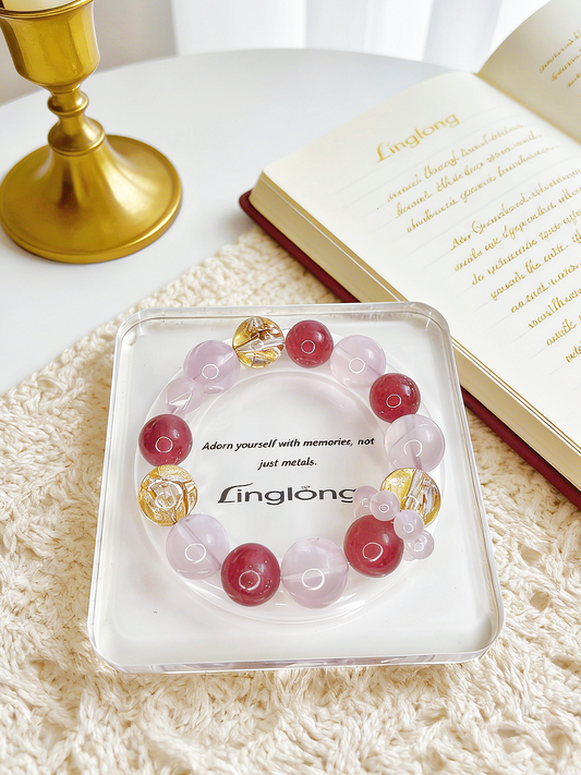 High Transparency Purple Pink Crystal Bracelet 13mm–15mm for Women Positive Energy Gift