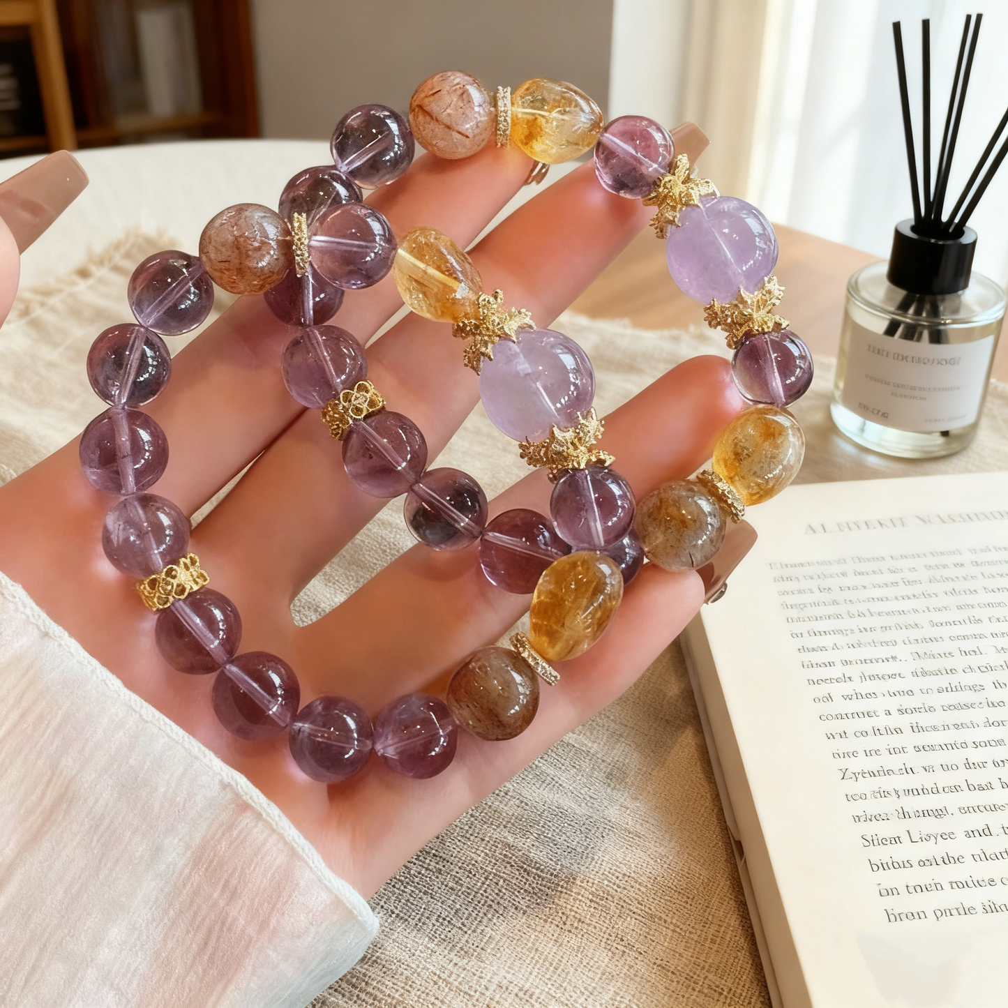 Premium Multi-Treasure Crystal Bracelet-Handmade Golden Citrine Beaded Bracelet | Confidence, Emotional Balance & Abundant Wealth