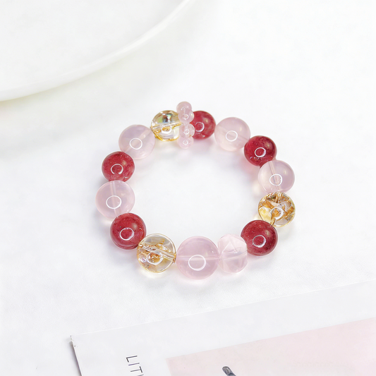 High Transparency Purple Pink Crystal Bracelet 13mm–15mm for Women Positive Energy Gift