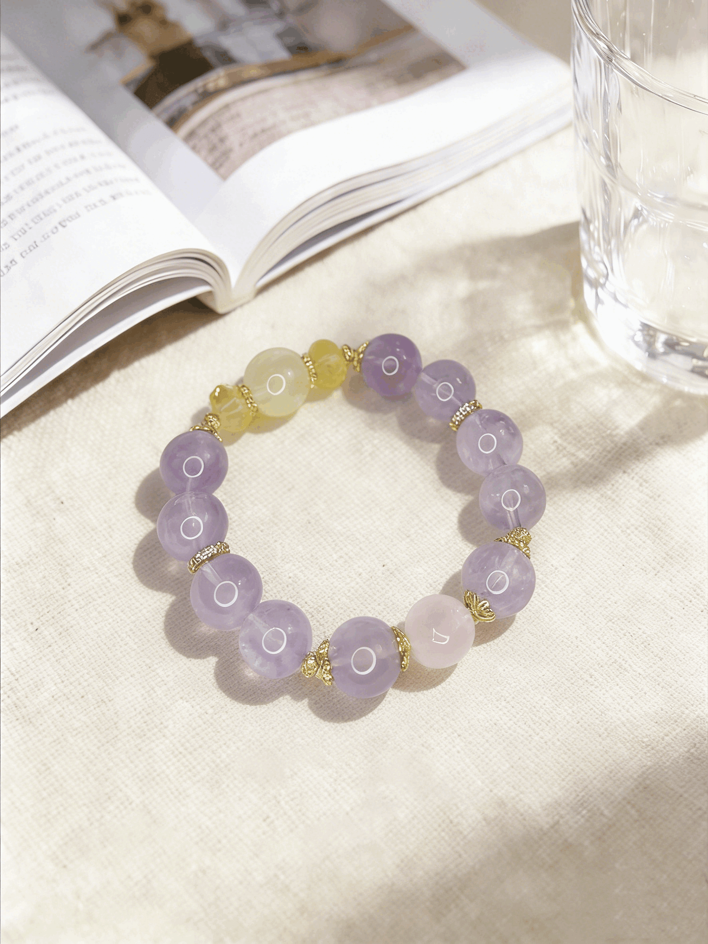 Ethically Mined Rainbow Lavender Amethyst Chakra Bracelet | 12-15mm Hypoallergenic