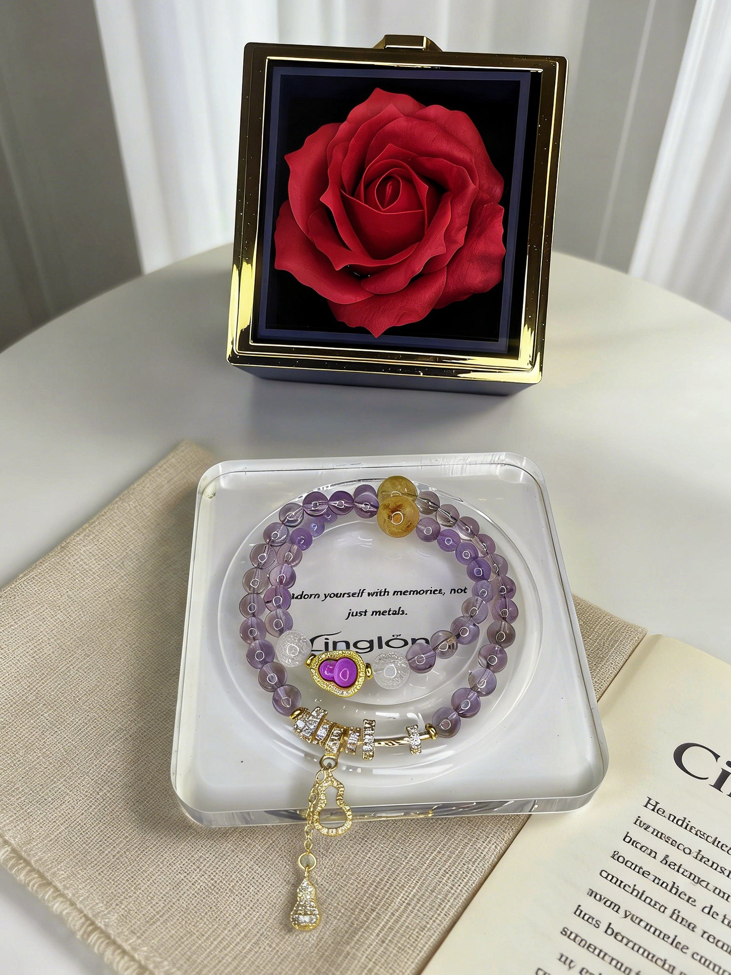 Linglong Natural Lavender Amethyst Double Wrap Bracelet | Energy Crystal Jewelry