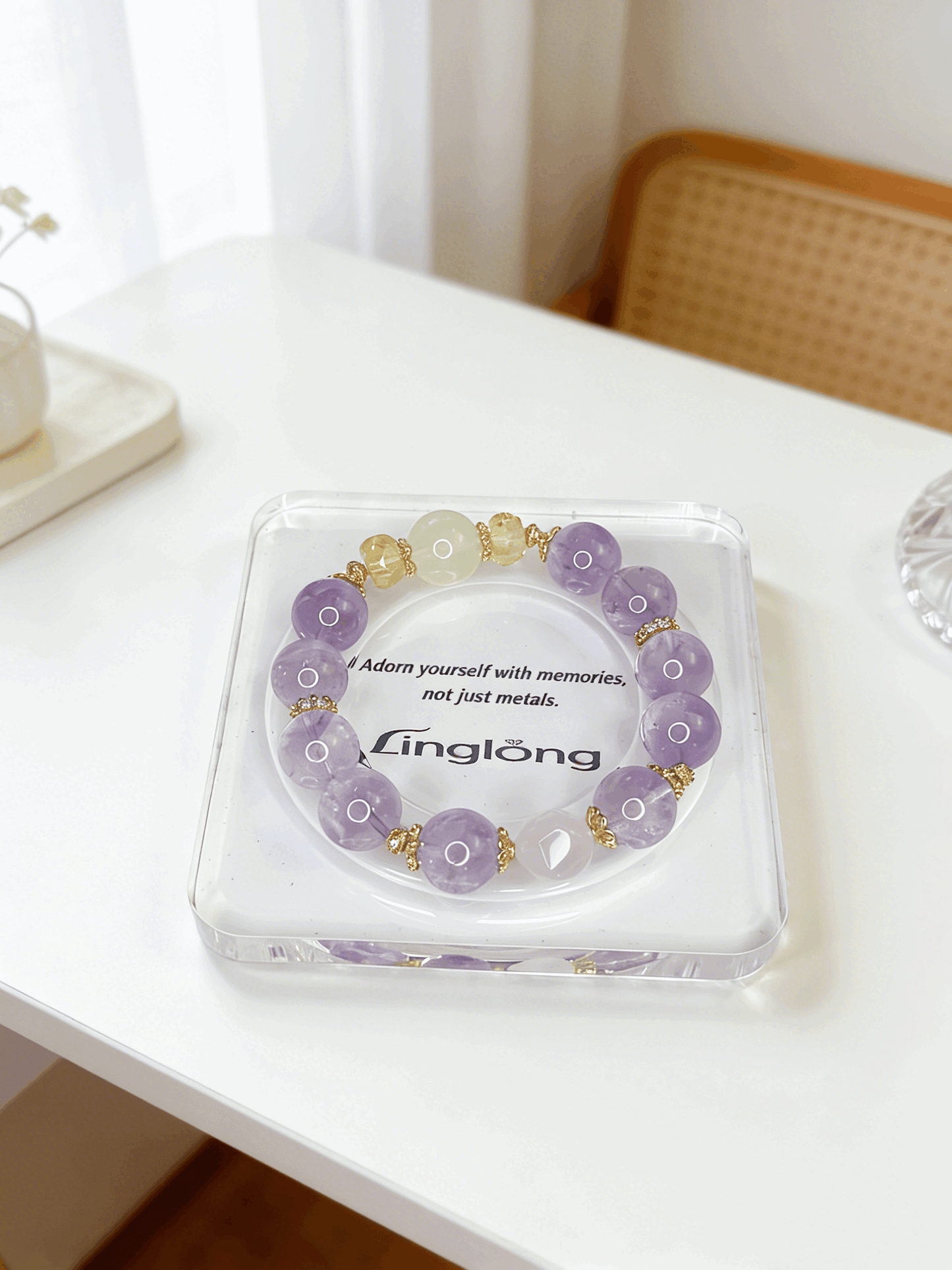 Ethically Mined Rainbow Lavender Amethyst Chakra Bracelet | 12-15mm Hypoallergenic