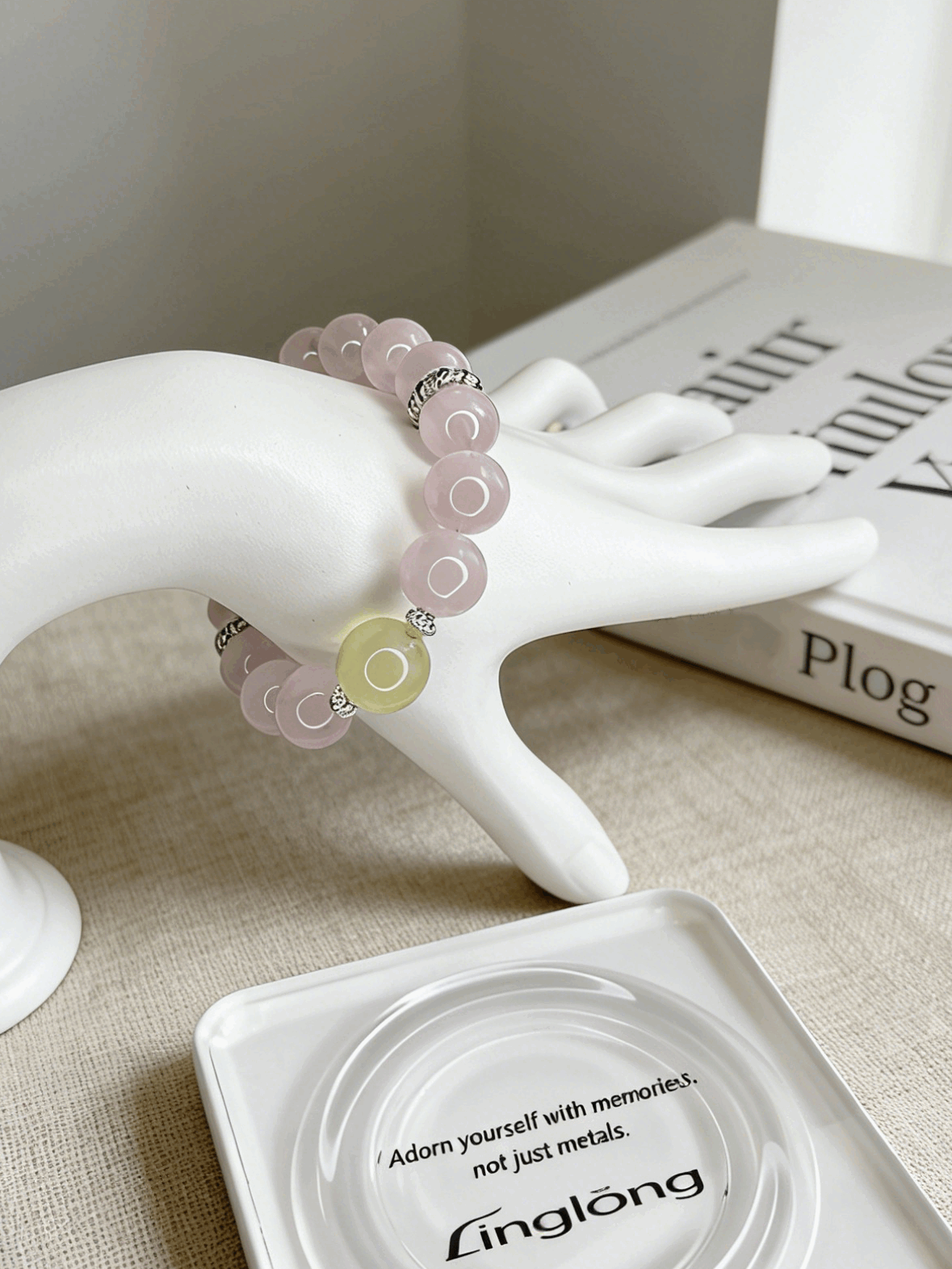Linglong "Heartfelt Memories" Rose Quartz + Lemon Citrine Energy Bracelet