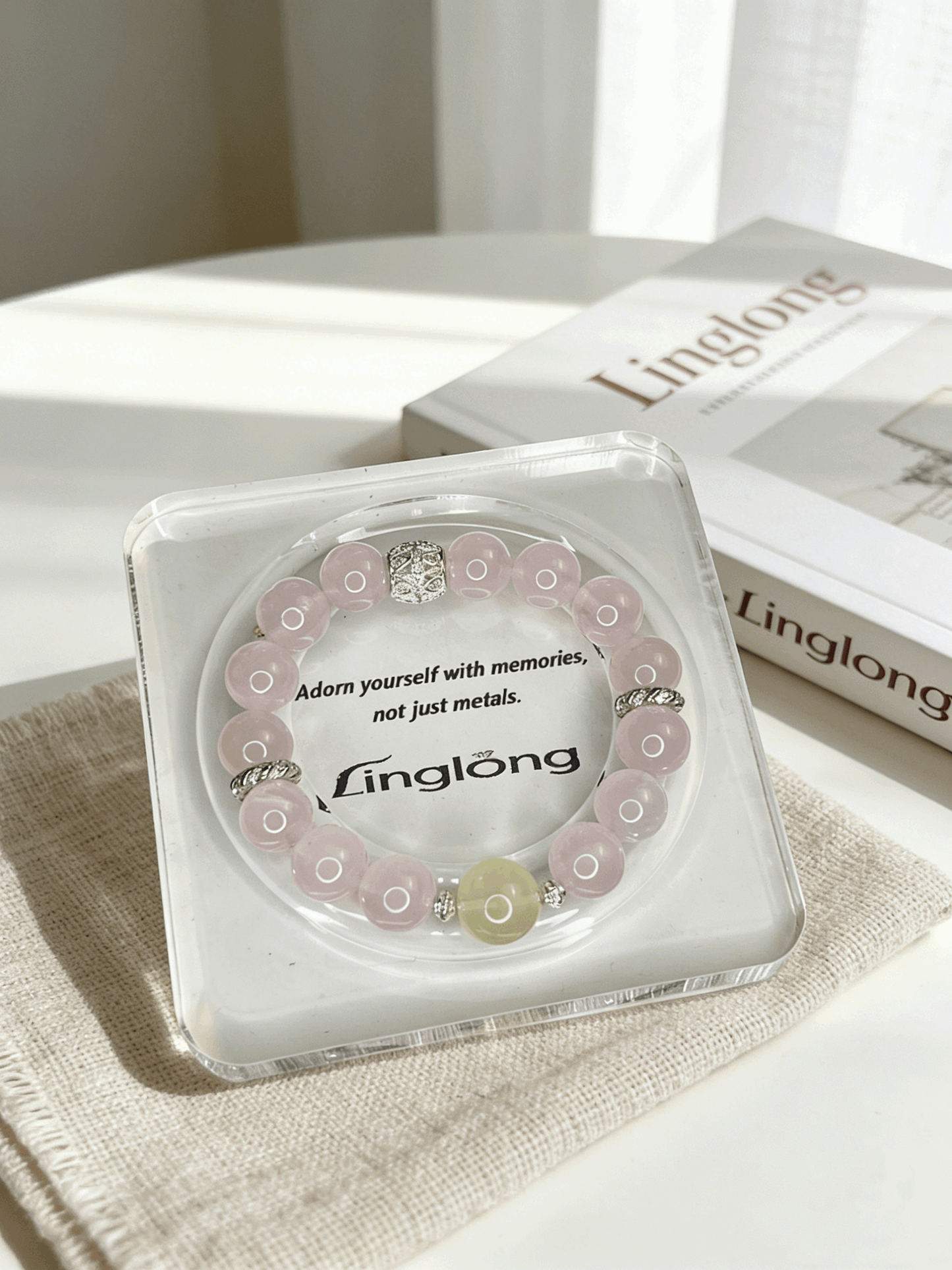 Linglong "Heartfelt Memories" Rose Quartz + Lemon Citrine Energy Bracelet