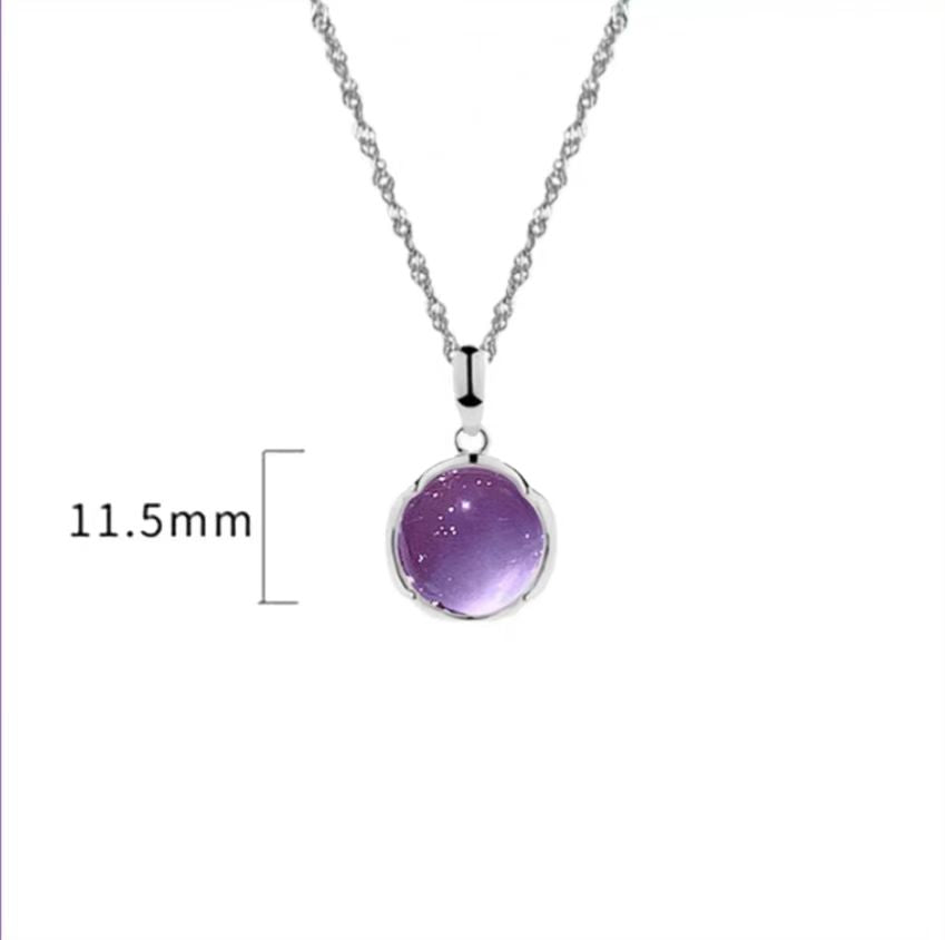 Dreamy Amethyst "Success Luck" Necklace | 925 Silver Wave Chain · Valentine's Day Heartthrob Gift