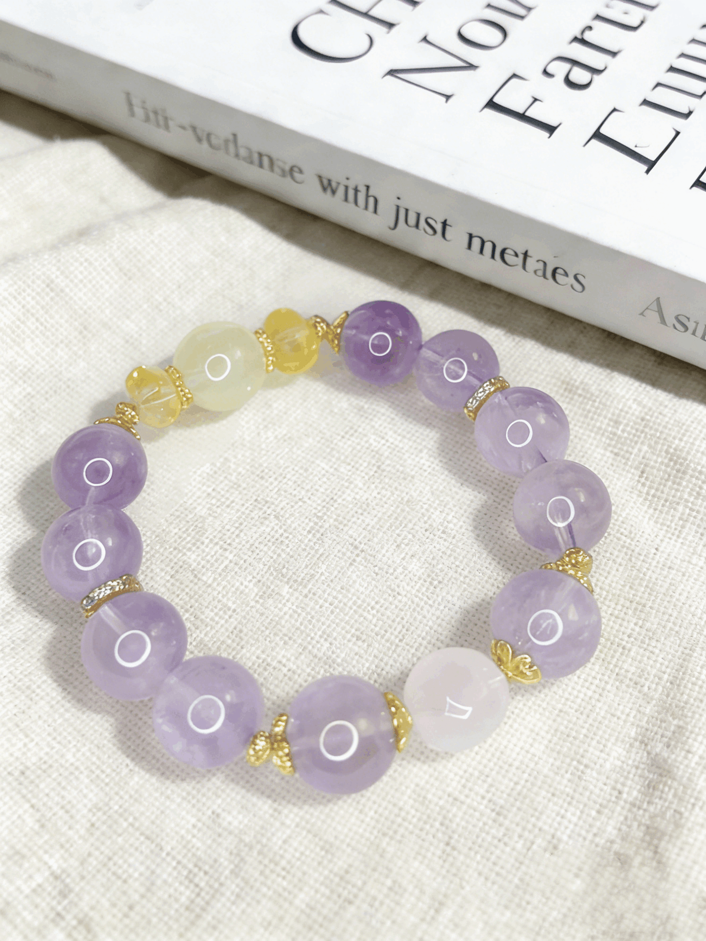 Ethically Mined Rainbow Lavender Amethyst Chakra Bracelet | 12-15mm Hypoallergenic