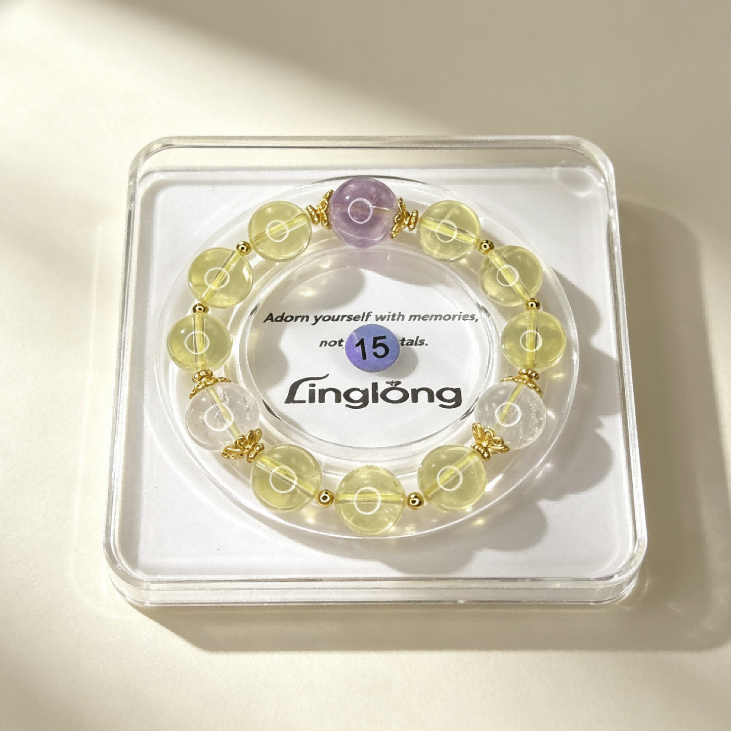 Luxury Natural Citrine Bracelet with Lavender Amethyst & Crystal Beads | Eastern Inspired Gemstone Jewelry