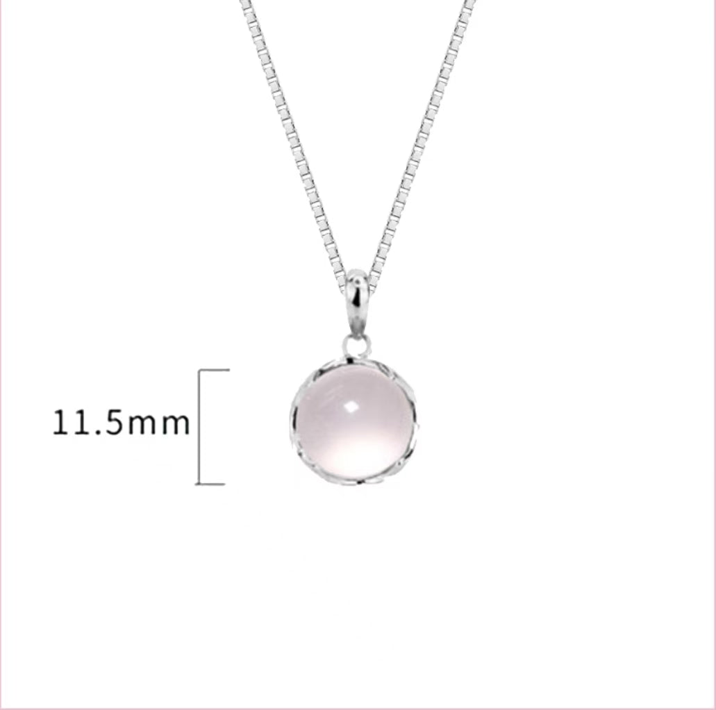 Rose Quartz Clover Necklace | Valentine’s Limited Edition Healing S925 Silver Clavicle Chain