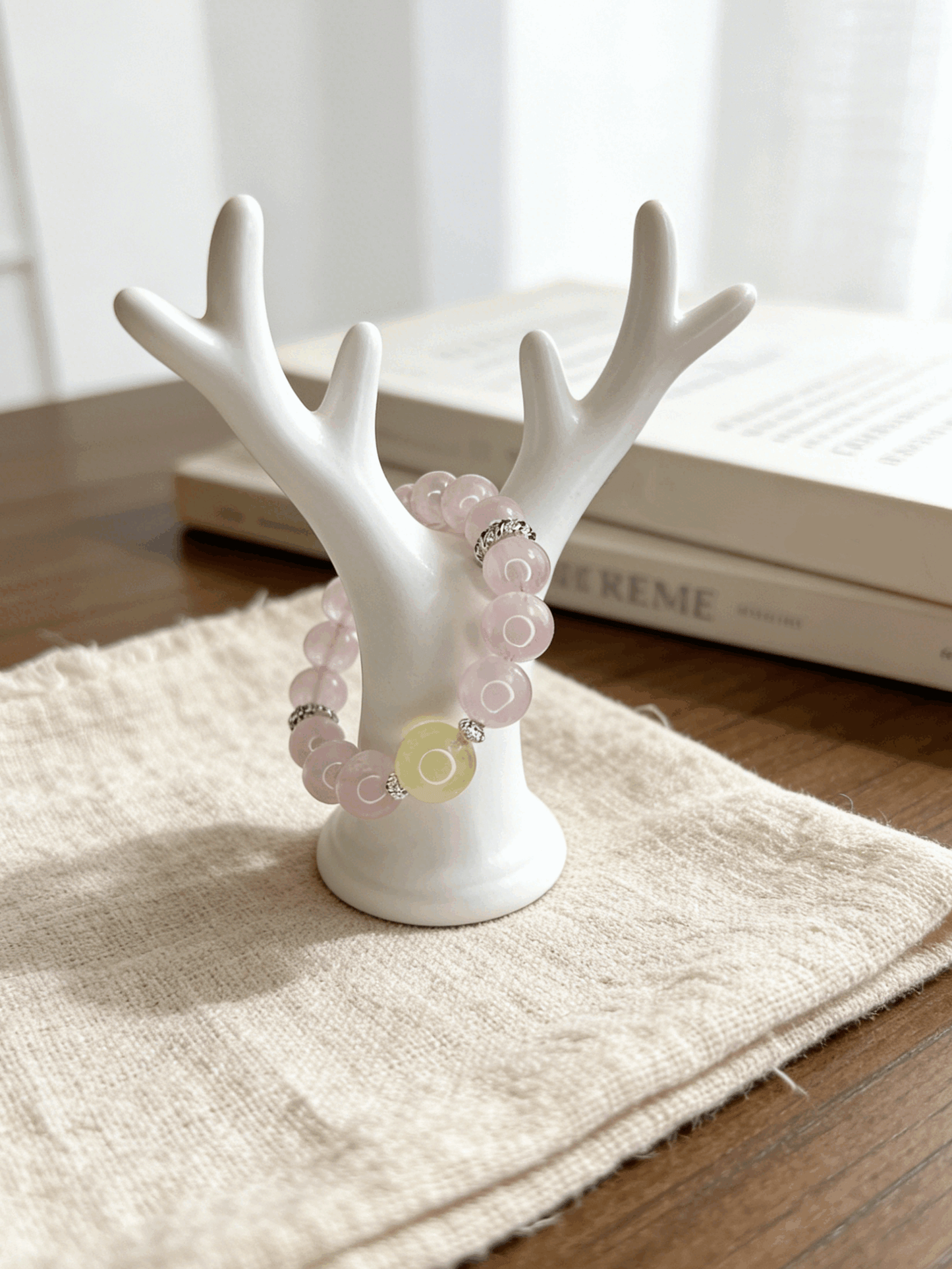 Linglong "Heartfelt Memories" Rose Quartz + Lemon Citrine Energy Bracelet