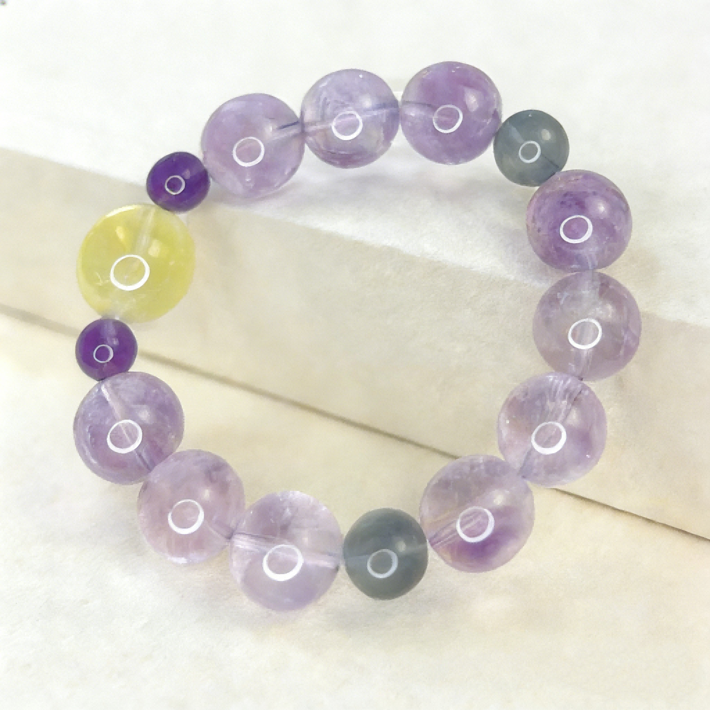 Natural Clear Starry Sky Amethyst Bracelet 💜 Multi Crystal Healing Jewelry