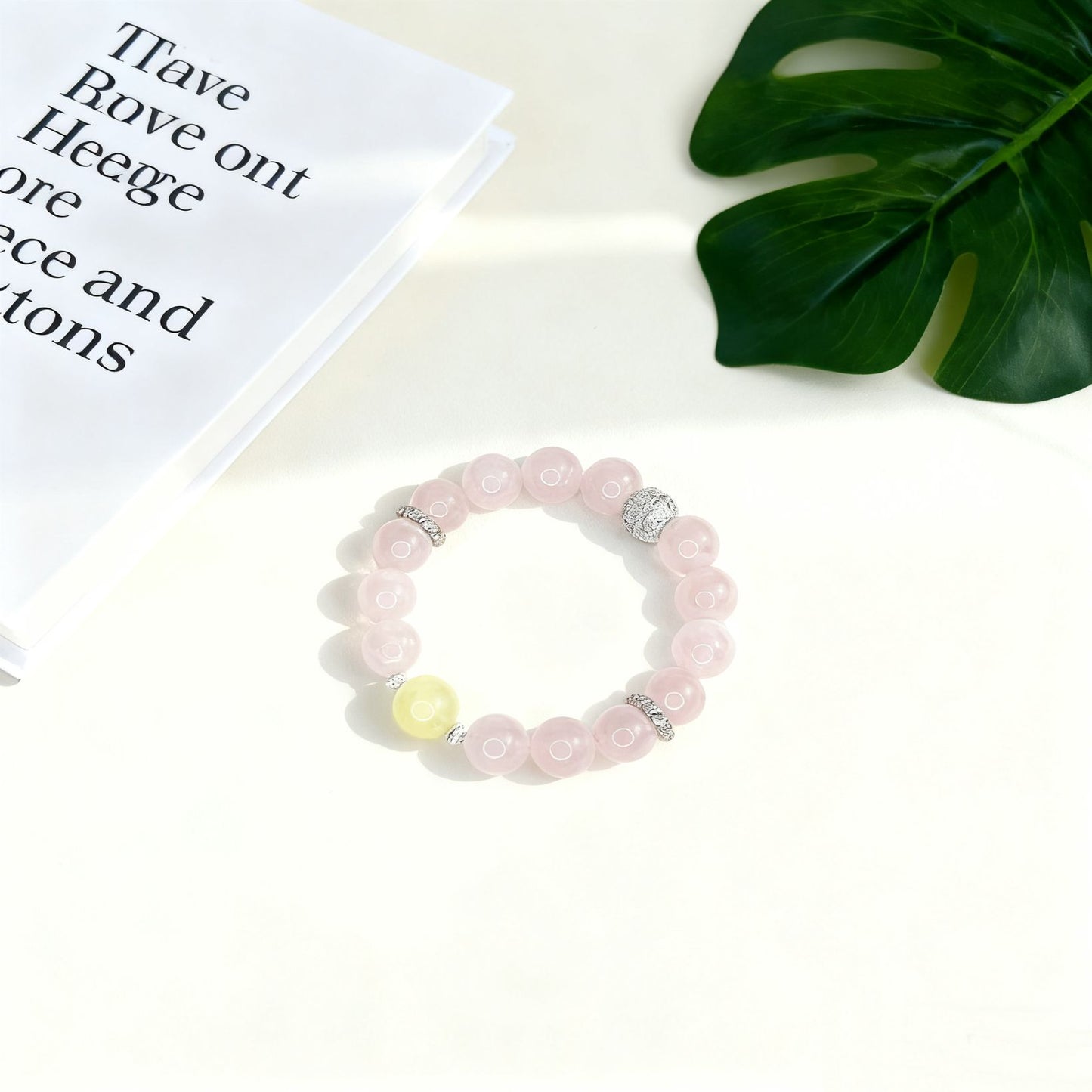 Linglong "Heartfelt Memories" Rose Quartz + Lemon Citrine Energy Bracelet