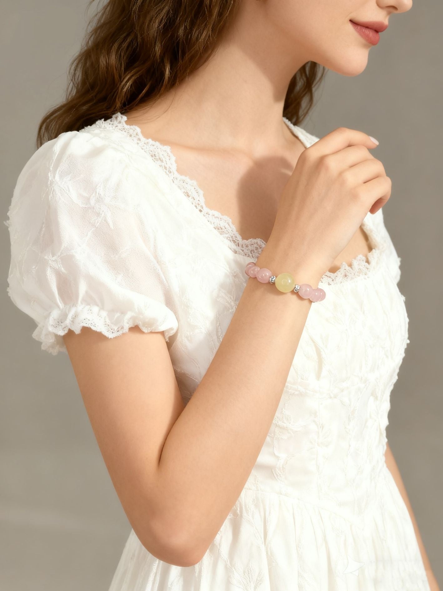 Linglong "Heartfelt Memories" Rose Quartz + Lemon Citrine Energy Bracelet