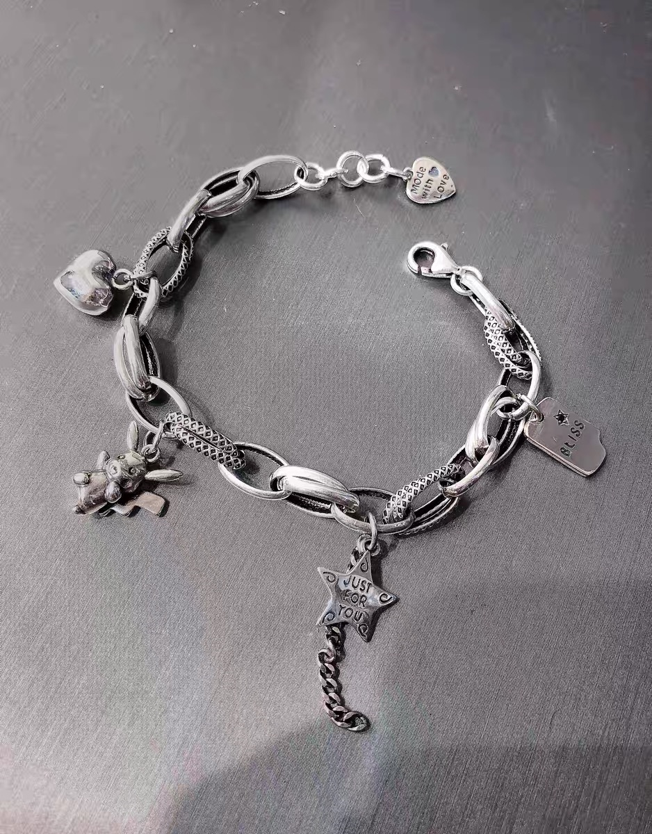 S925 Sterling Silver Fashion Lucky Trendy Bracelet
