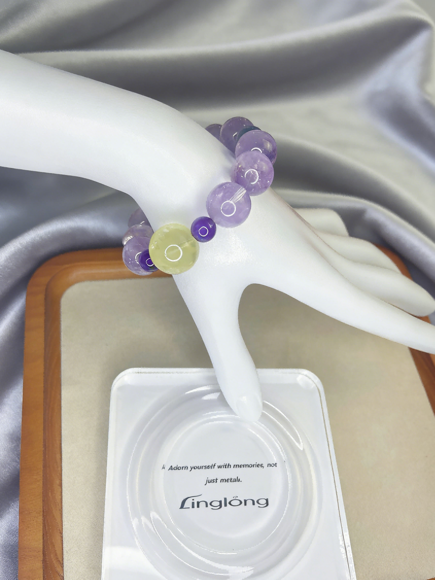 Natural Clear Starry Sky Amethyst Bracelet 💜 Multi Crystal Healing Jewelry