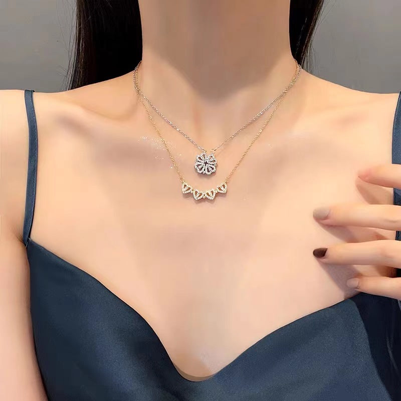 Clover Hearts Expanding Necklace | Sale necklace, Heart necklace, Necklace