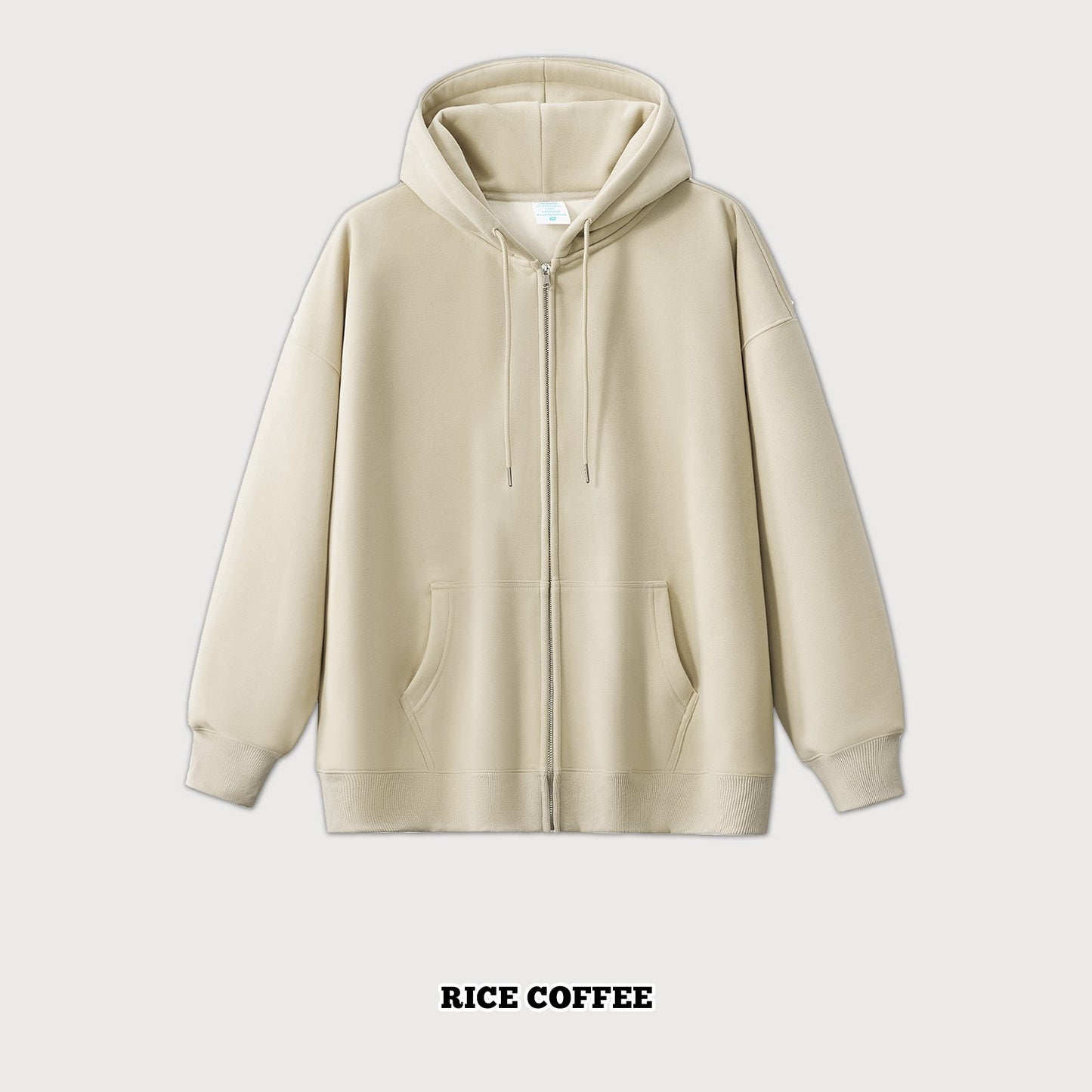 Oversized Solid Colour Zip Hoodie