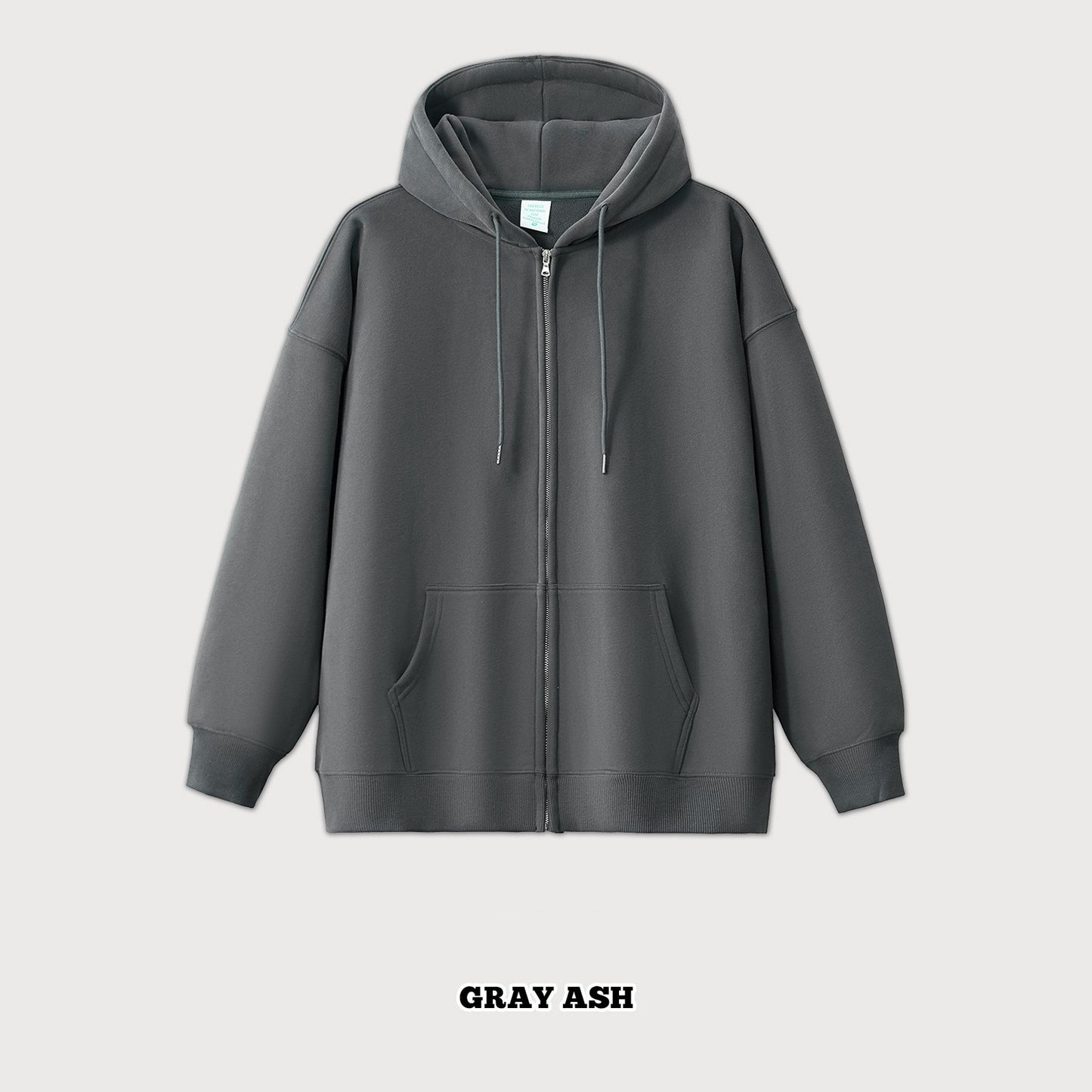 Oversized Solid Colour Zip Hoodie