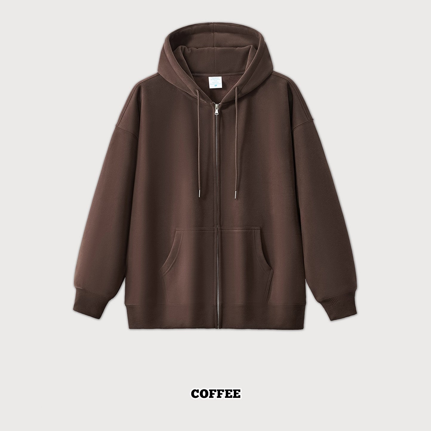 Oversized Solid Colour Zip Hoodie